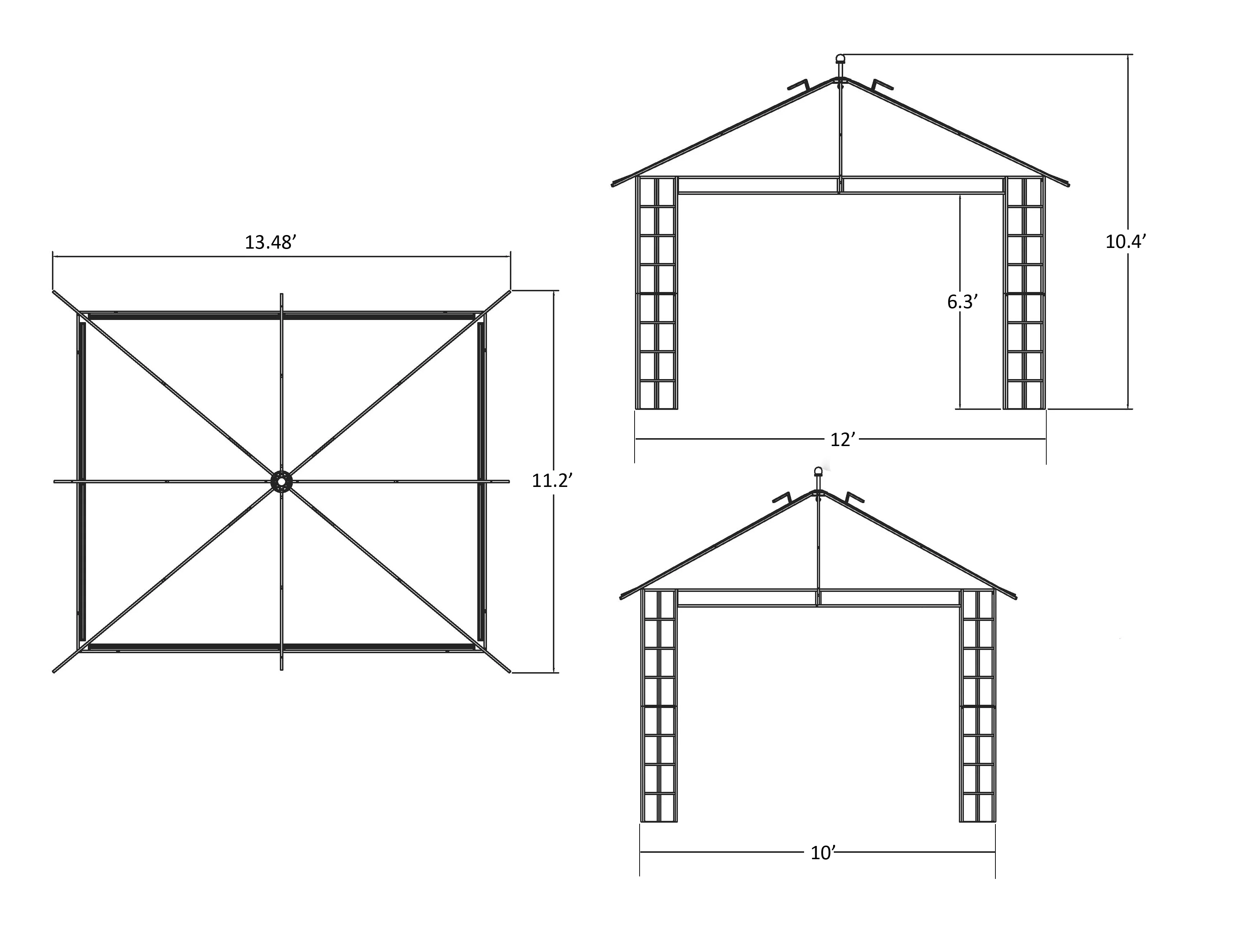 APEX GARDEN Melody II 10' x 12' Gazebo with Mosquito Net