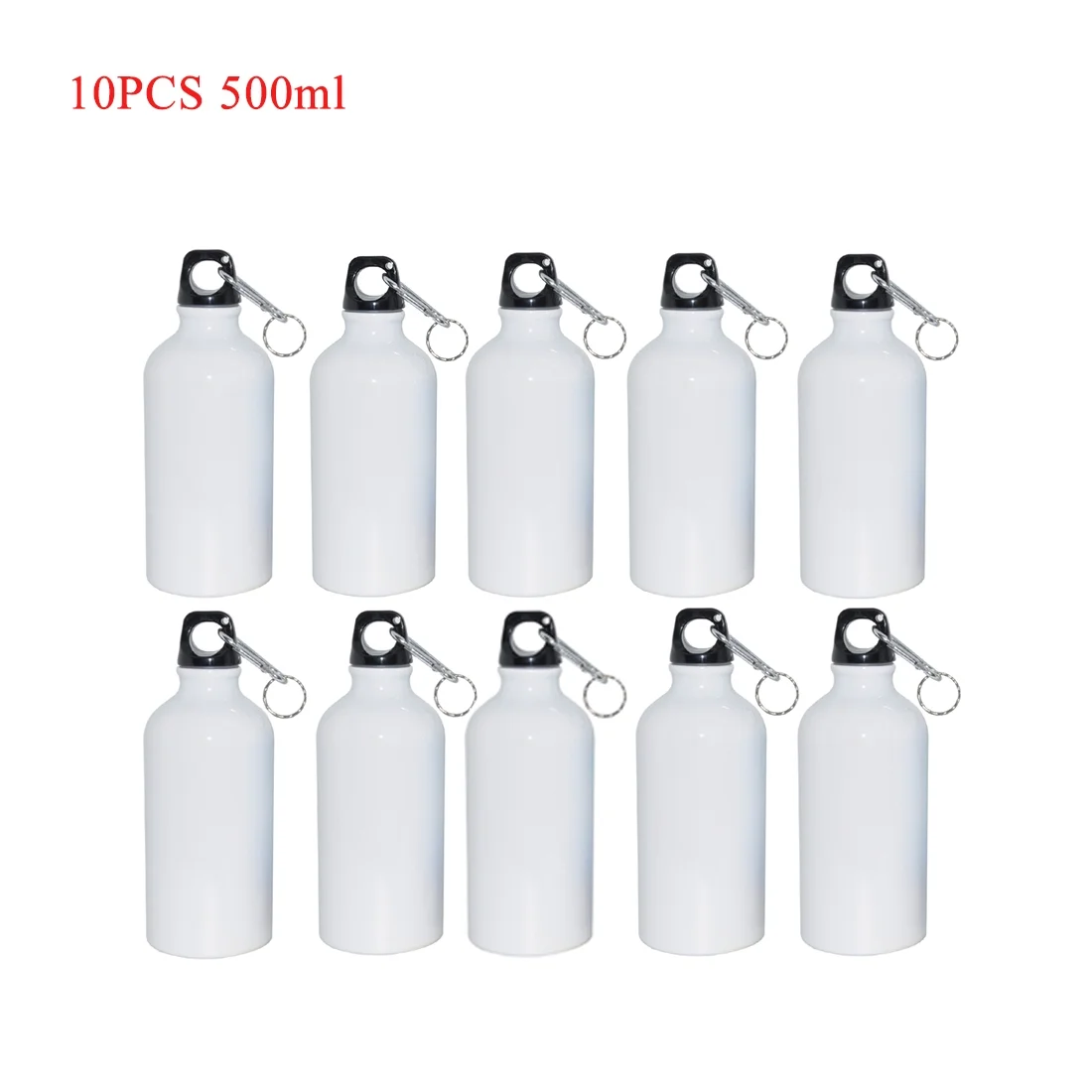 PreAsion 10pcs 750ml Water Bottle with Safe Lock Aluminium White
