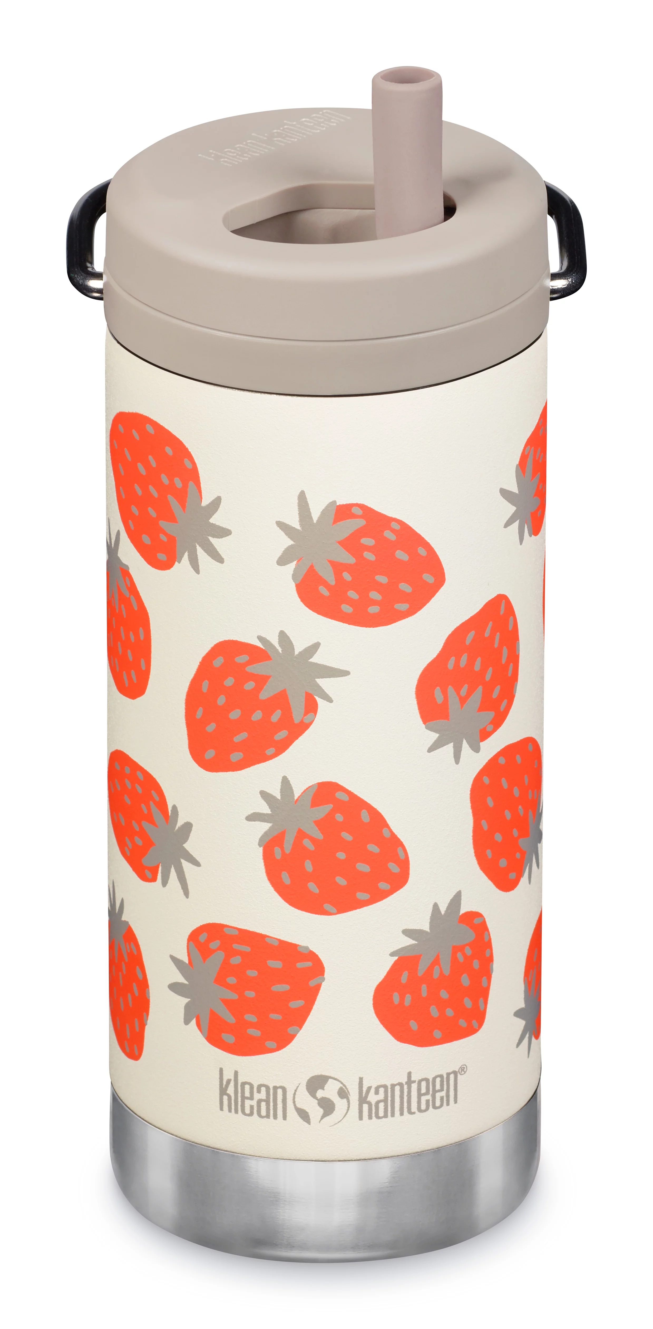 Klean Kanteen 12 fl oz Stainless Steel Insulated Water Bottle Twist Cap Strawberries