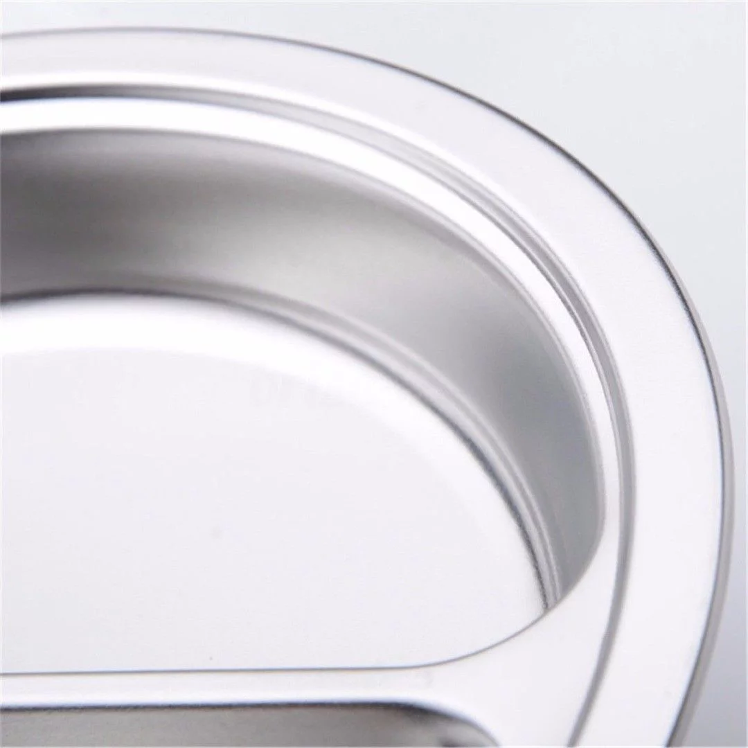 Stainless Steel 3 Sections Round Divided Dish Dia 22/24/26cm Snack Dinner Plate 26cm