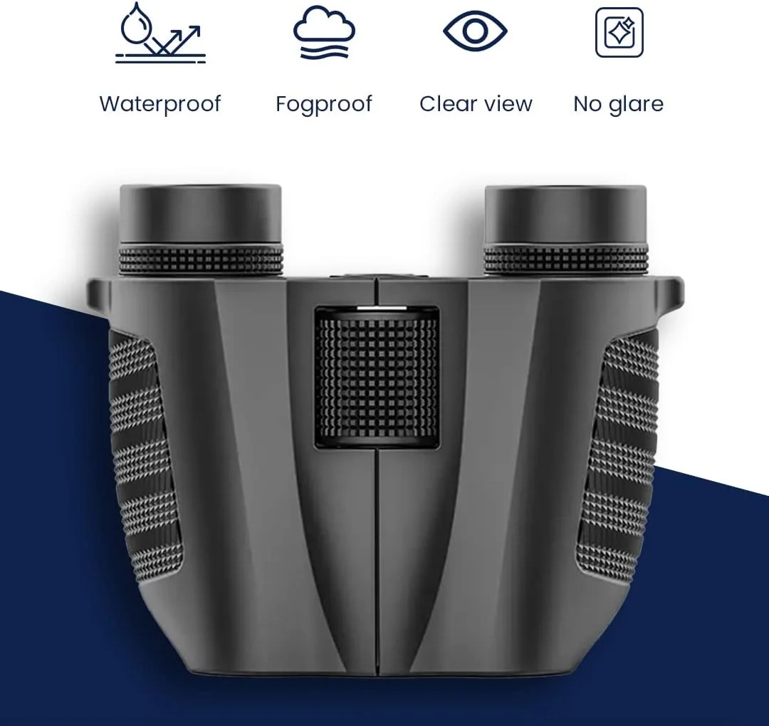 Thunderb Binoculars Compact for Adults and Kids 10x25 for Bird Watching, Hunting, Travel, Hiking, Camping, Star Gazing, Fishing & More with High Powered Light Vision and Clear HD view (Black)