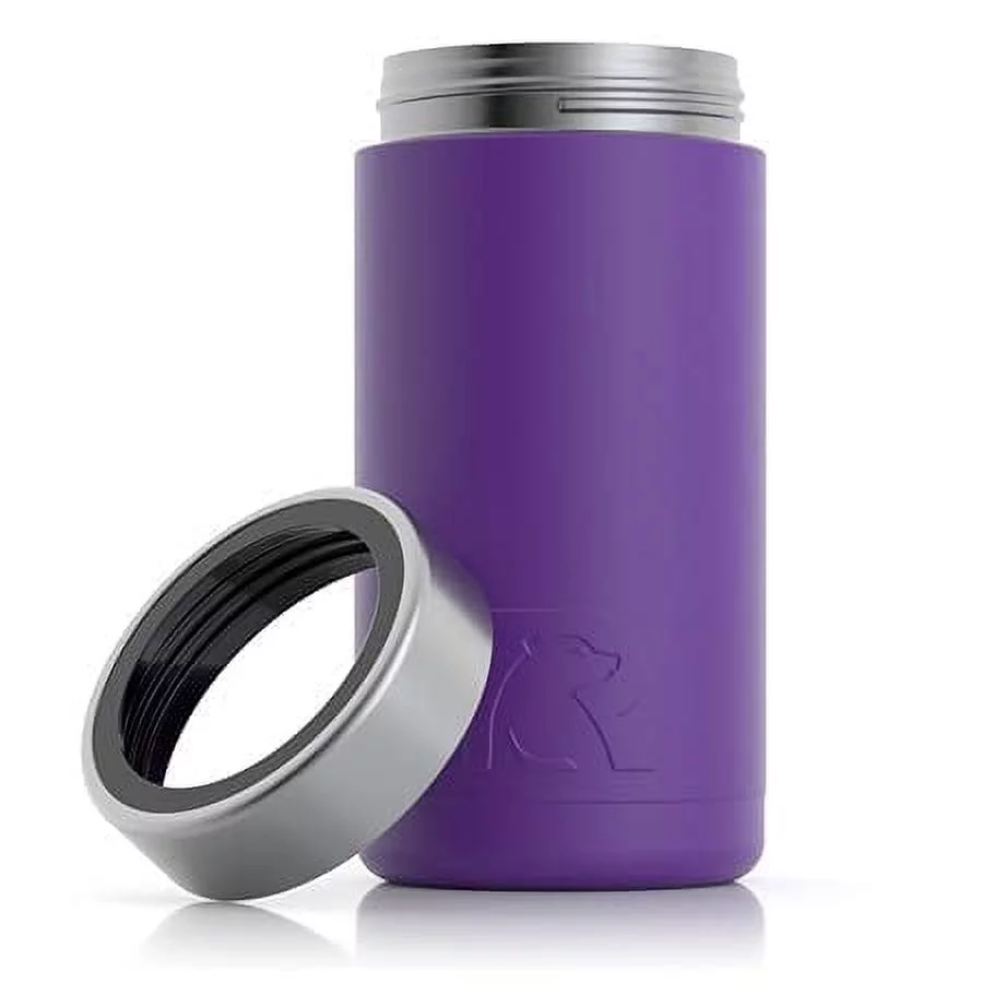 RTIC Craft Can Cooler with Splash Proof Lid, Majestic Purple, 16 oz, Double Wall Vacuum Insulated, Stainless Steel, Sweat Proof