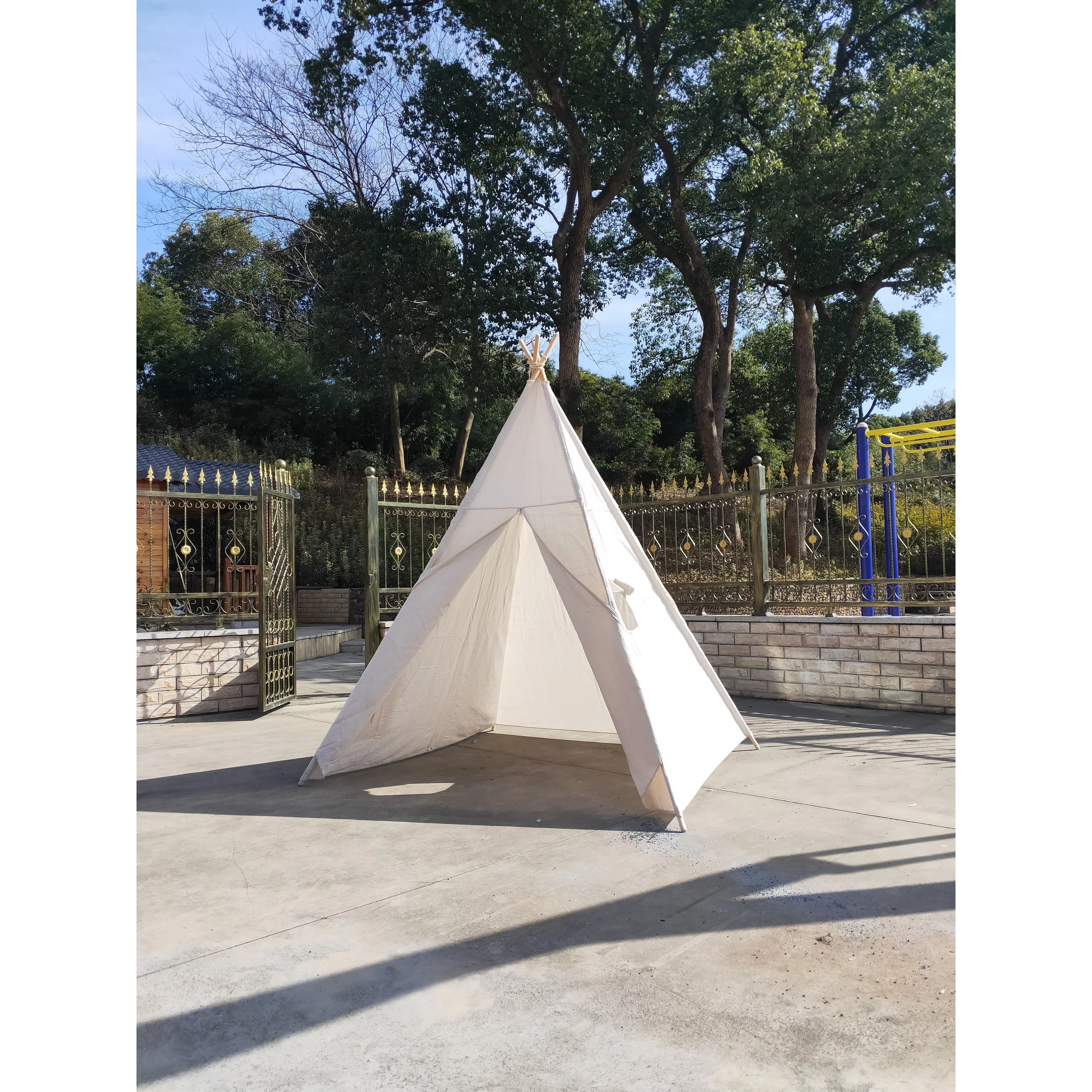 8 Ft Super Large Kid's Teepee Tent for Indoor And Outdoor- Off White - 1pc