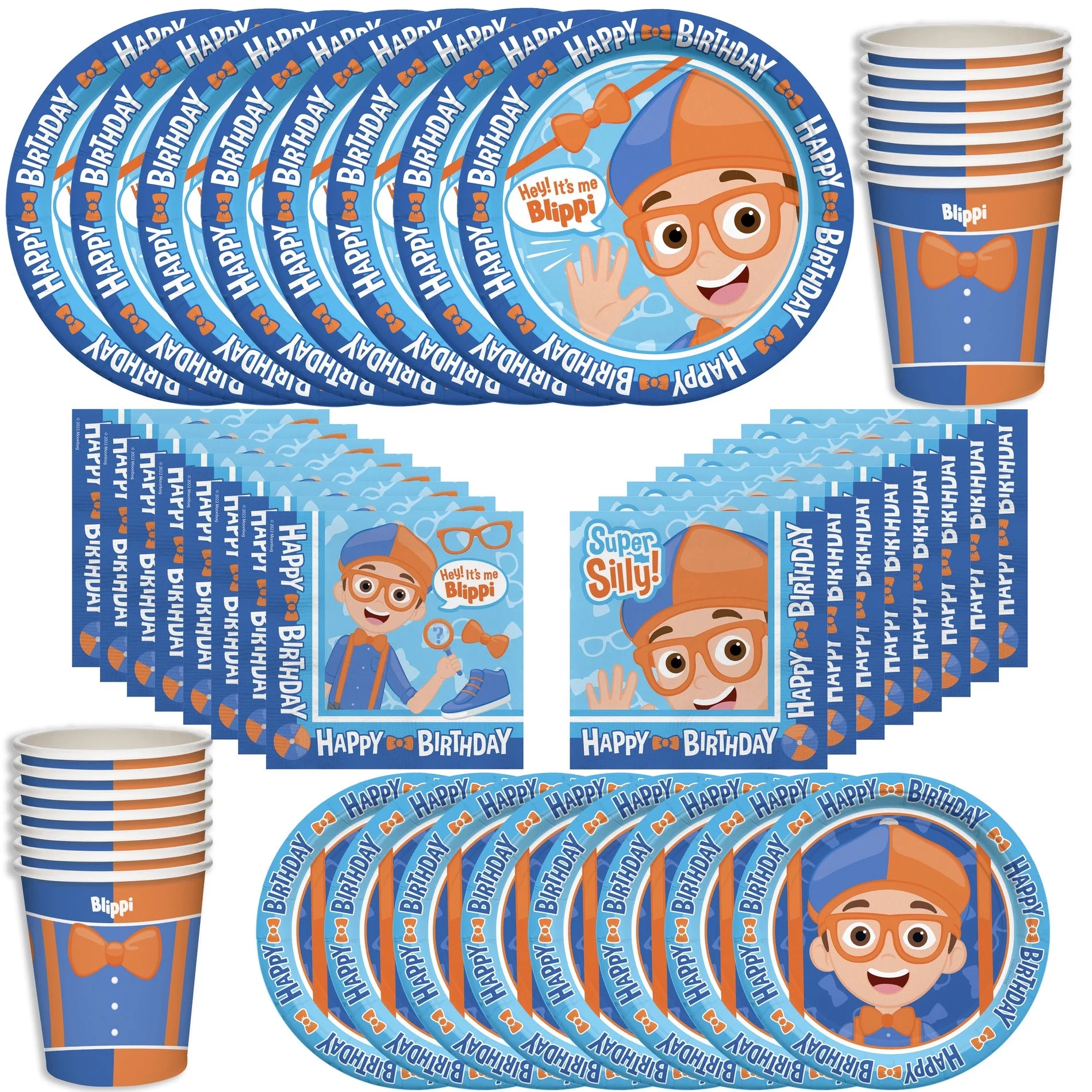 Blippi Birthday Party Tableware Classic Set for 16 Guests