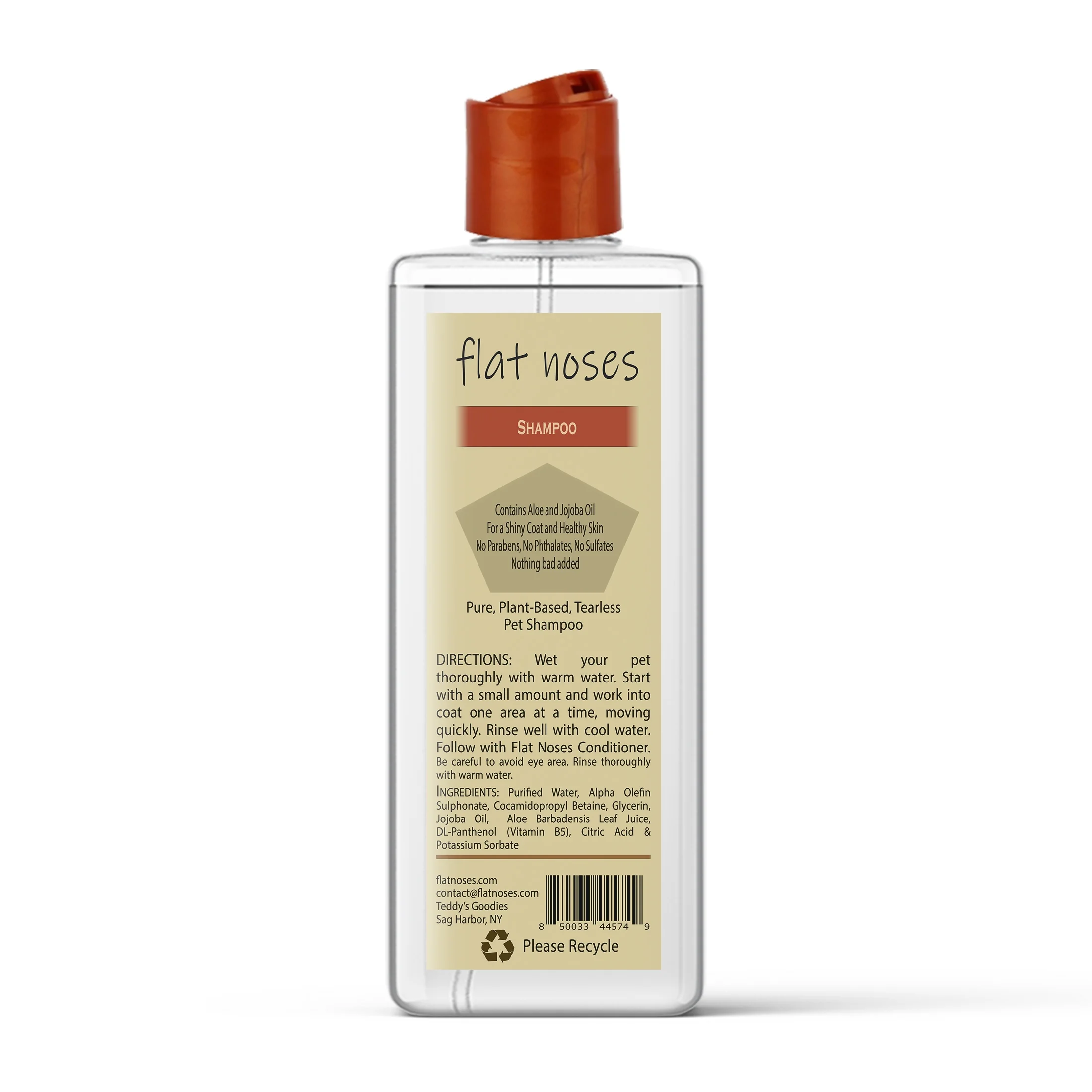 Flat Noses Tearless Pet Shampoo - Soothing Aloe and Moisturizing Jojoba Oil - 16 oz