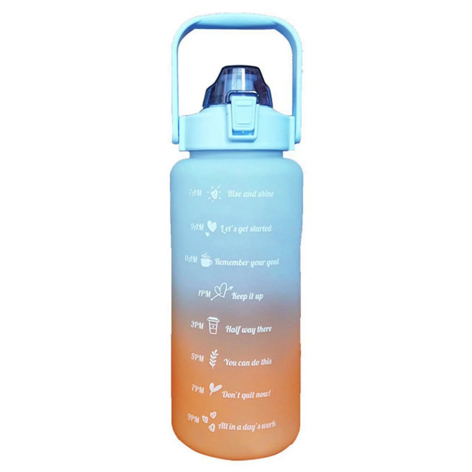 Riapawel Water Bottles With Straw Bpa Free Leak-Proof Gallon Water Bottle With Times To Drink Perfect For Fitness Gym Camping