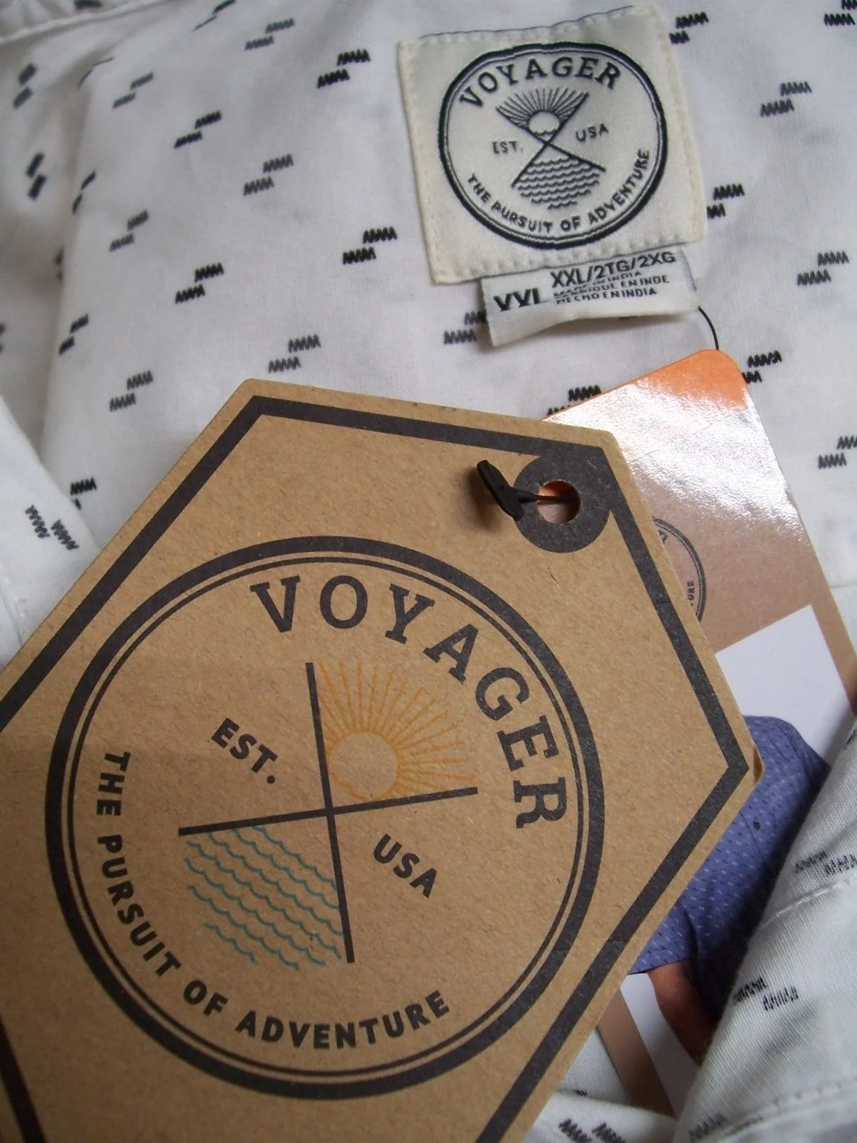 Voyager Men's Casual Button Down Collared Casual Shirt (White, XX-Large)