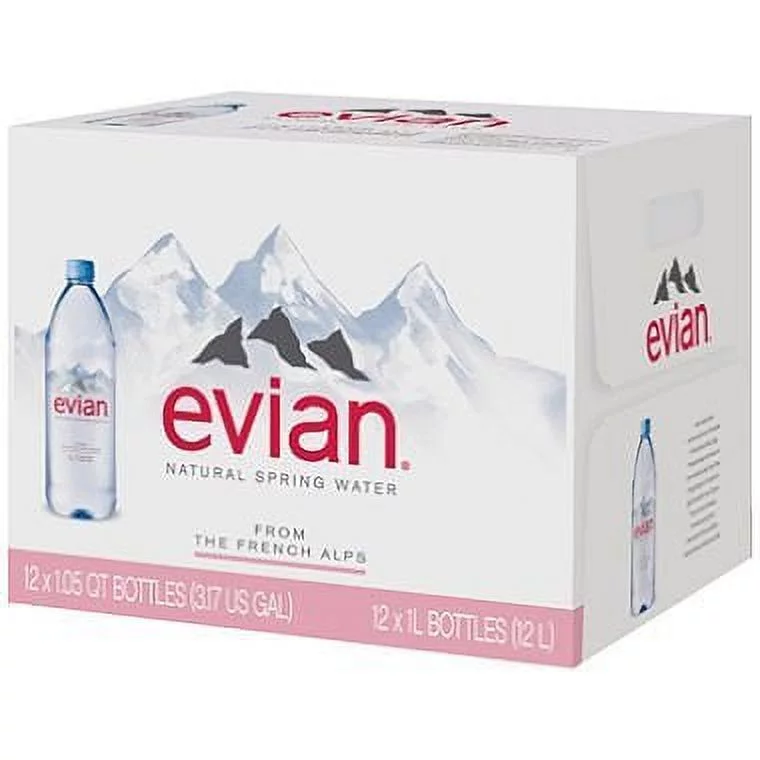 Evian Natural Spring Water (1L, 12 pk.)