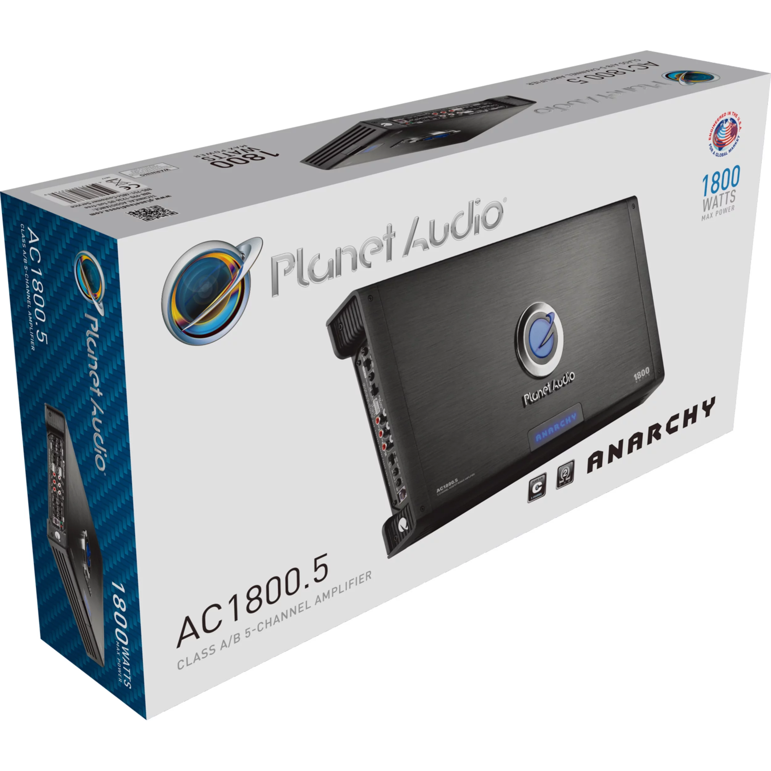 Planet Audio AC1800.5 1800W 5 Channel Car Amplifier Power Amp + Remote