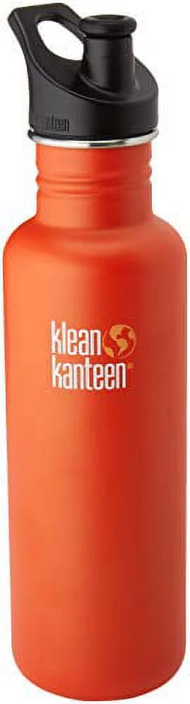 Klean Kanteen 1005662 18 oz Classic Stainless Steel Single Wall Non-Insulated Water Bottle with Sport Cap, Sierra Sunset