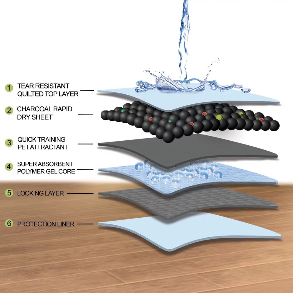 Fluffy Ventures Pet Dog and Puppy Pee Training Pads, Disposable, Activated Carbon, 22