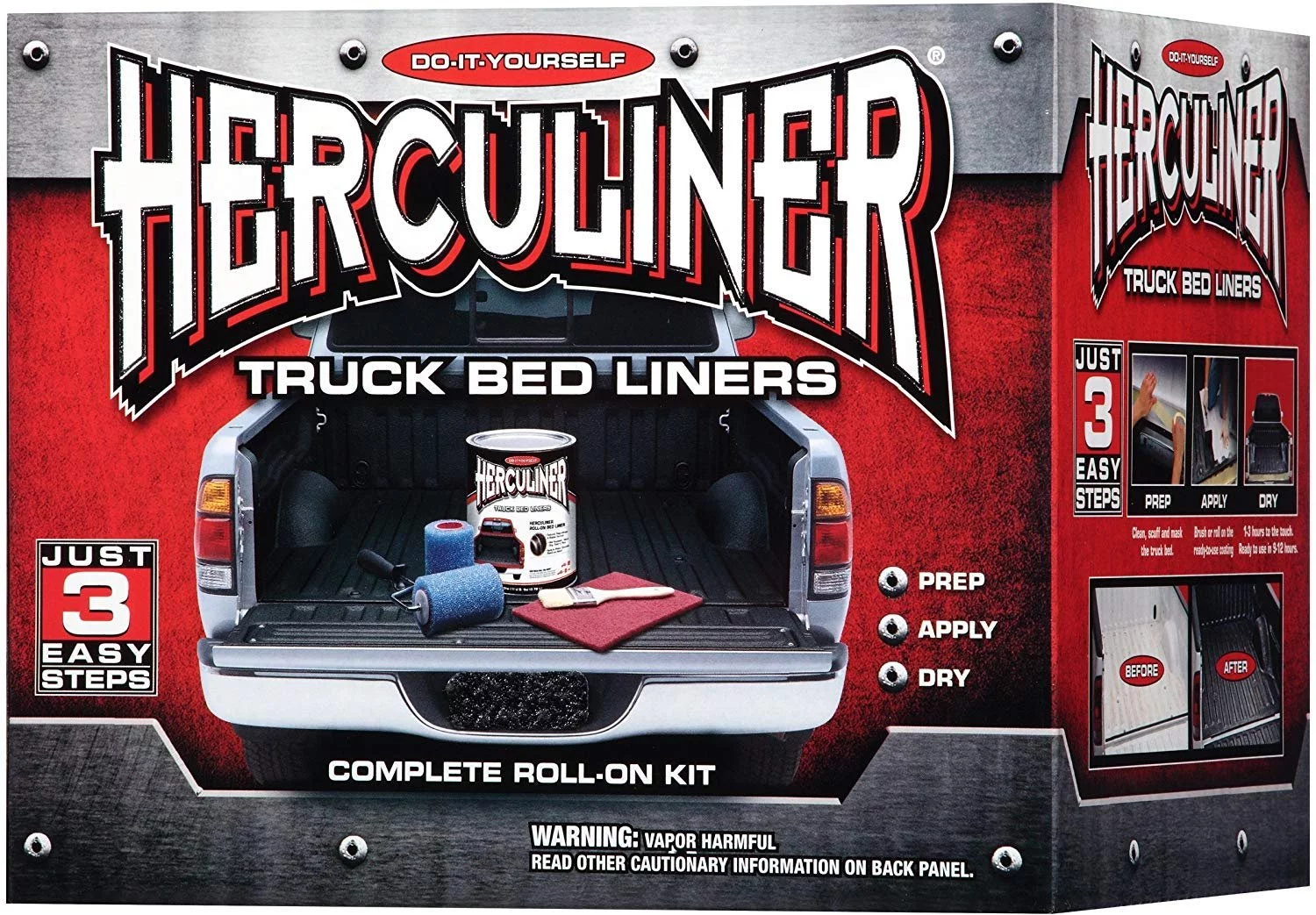 HERCULINER HCL1B8 Brush-on Bed Liner Kit,Black, 1 Gal.