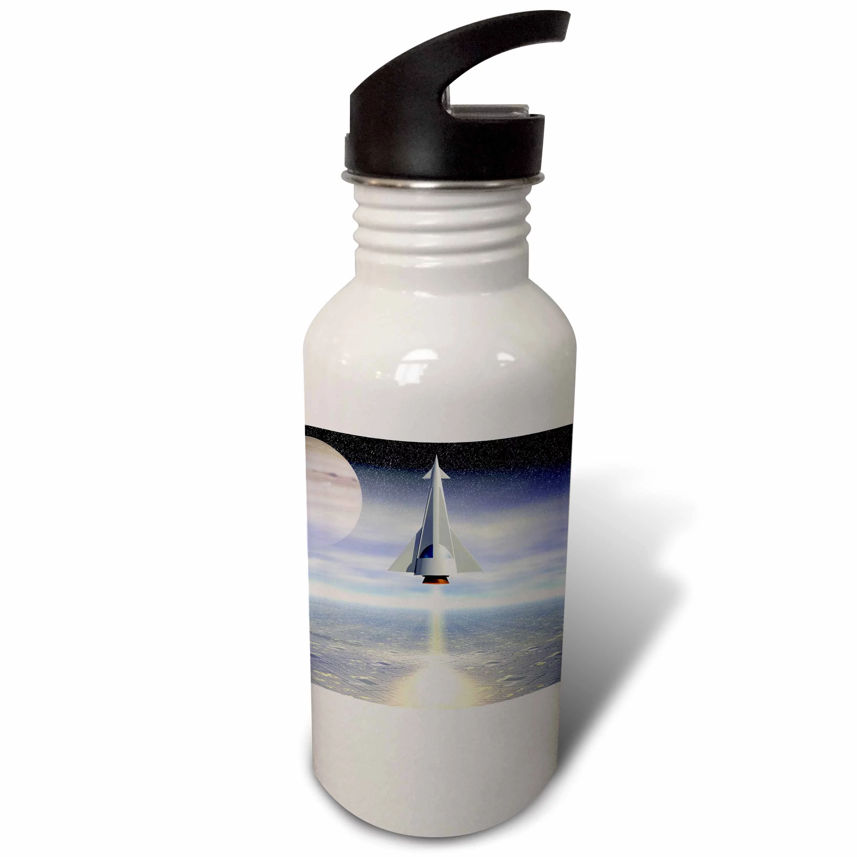 Rocket Launch space travel to distant planets in this modern space craft 21 oz Sports Water Bottle wb-19418-1