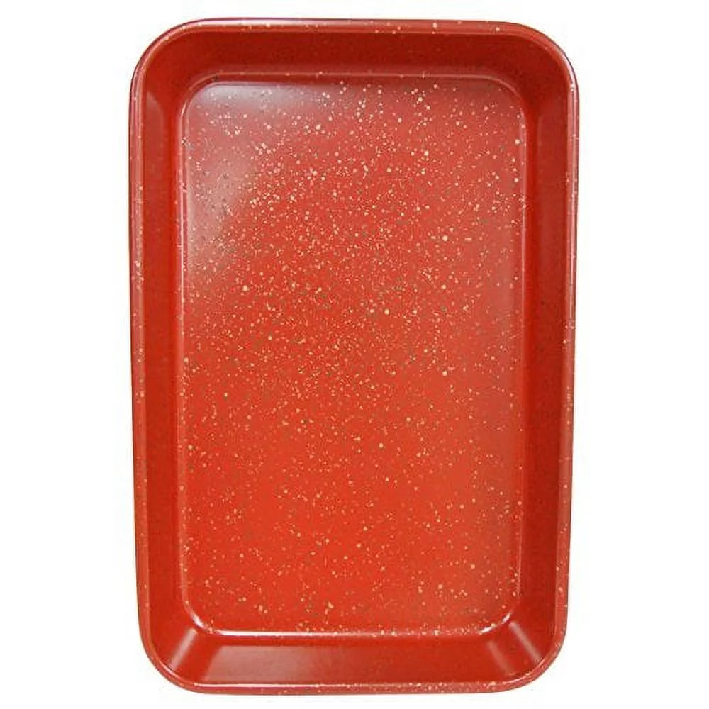 casaWare Toaster Oven Baking Pan 7 x 11-inch Ceramic Coated Non-Stick (Red Granite)