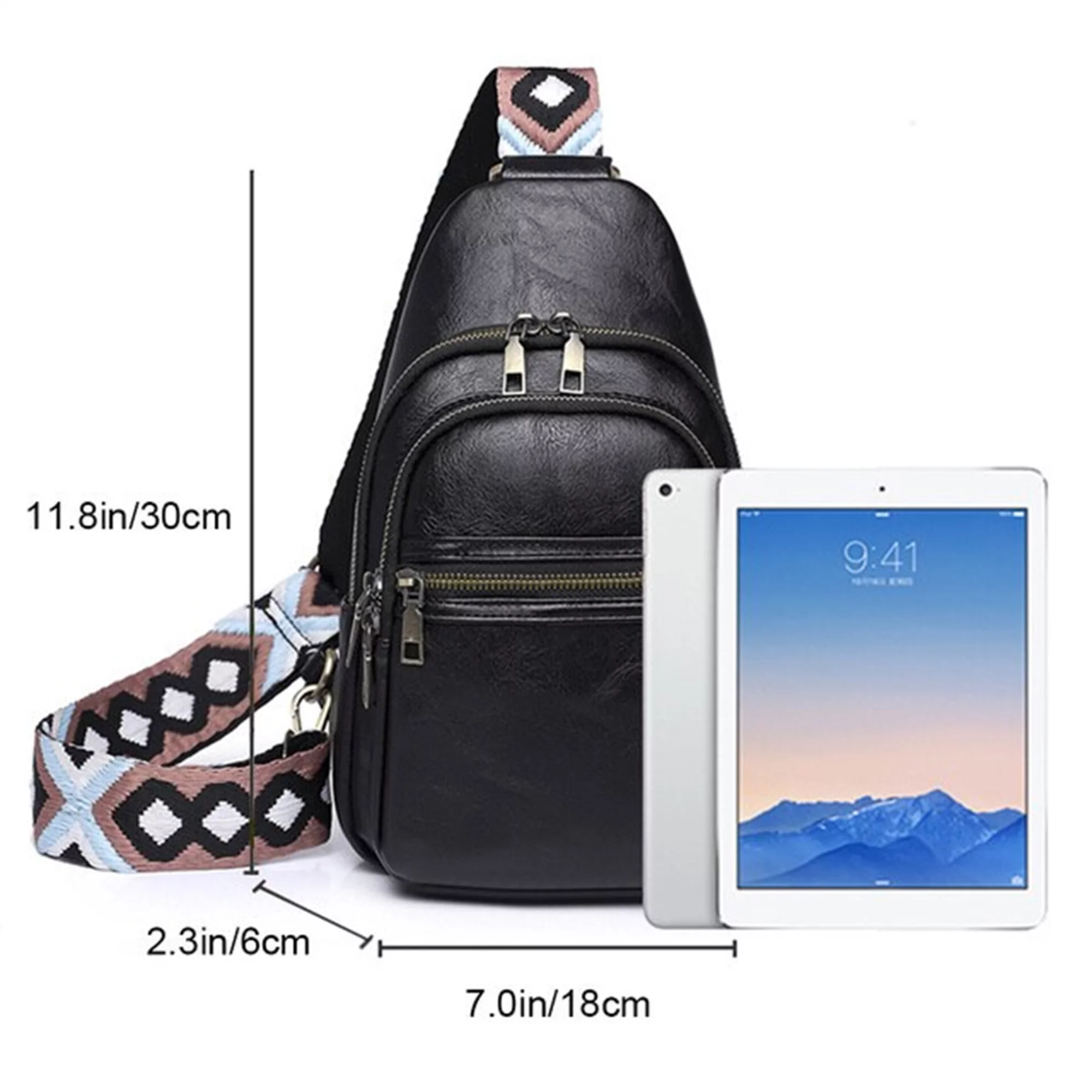 Bagilaanoe Women Crossbody Sling Bag Lightweight PU Chest Shoulder Bag Vintage Fanny Packs Backpack Travel Hiking Daypack