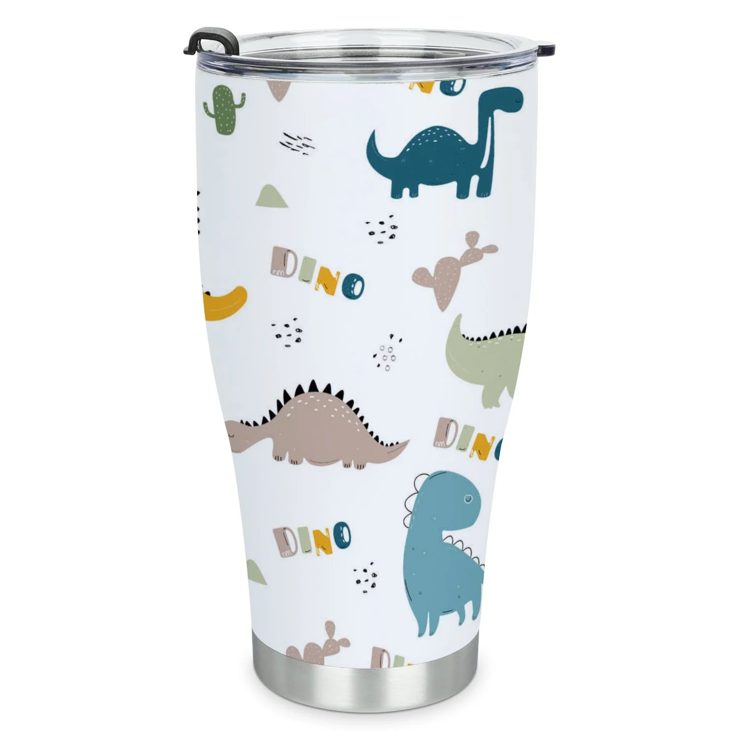 Hidove Stainless Steel Tumbler, 恐龙 30oz Leak Proof & Stainless Steel Bottle for Hot & Cold Drinks - Coffee Travel Mug, Water Metal Canteen, Thermal Cup