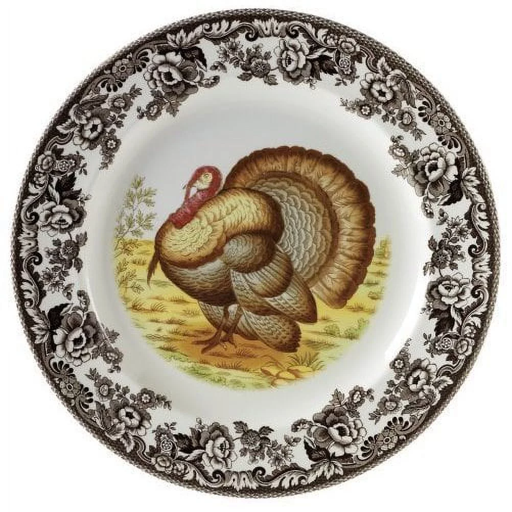 Spode  Woodland Dinner Plate - Assorted Animals 10.5 Inch - Turkey