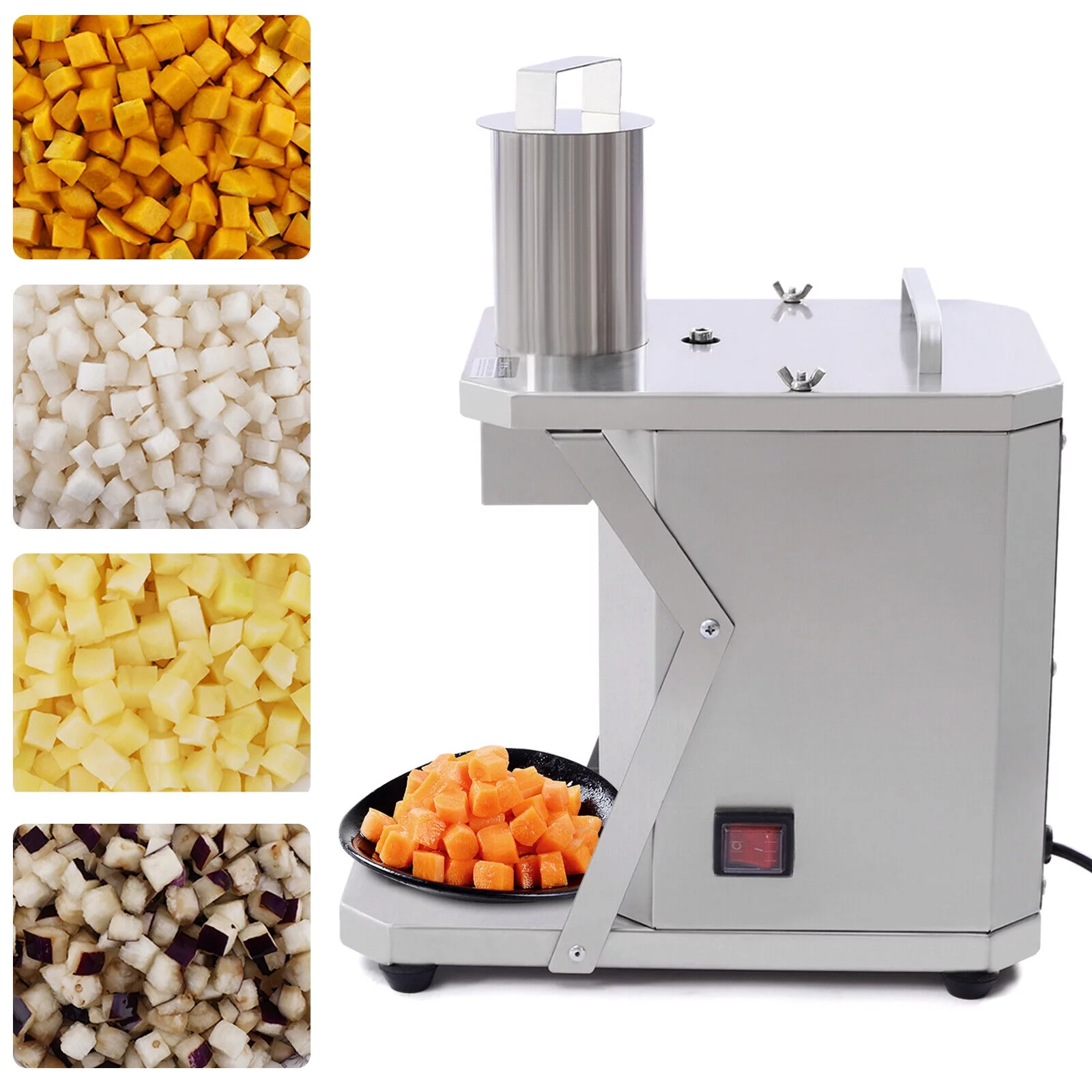 OUKANING Commercial Vegetable Dicer Fruit Chopper Cutter Food Onion Veggie Dicer Slicer Automatic Stainless Steel Food Chopper