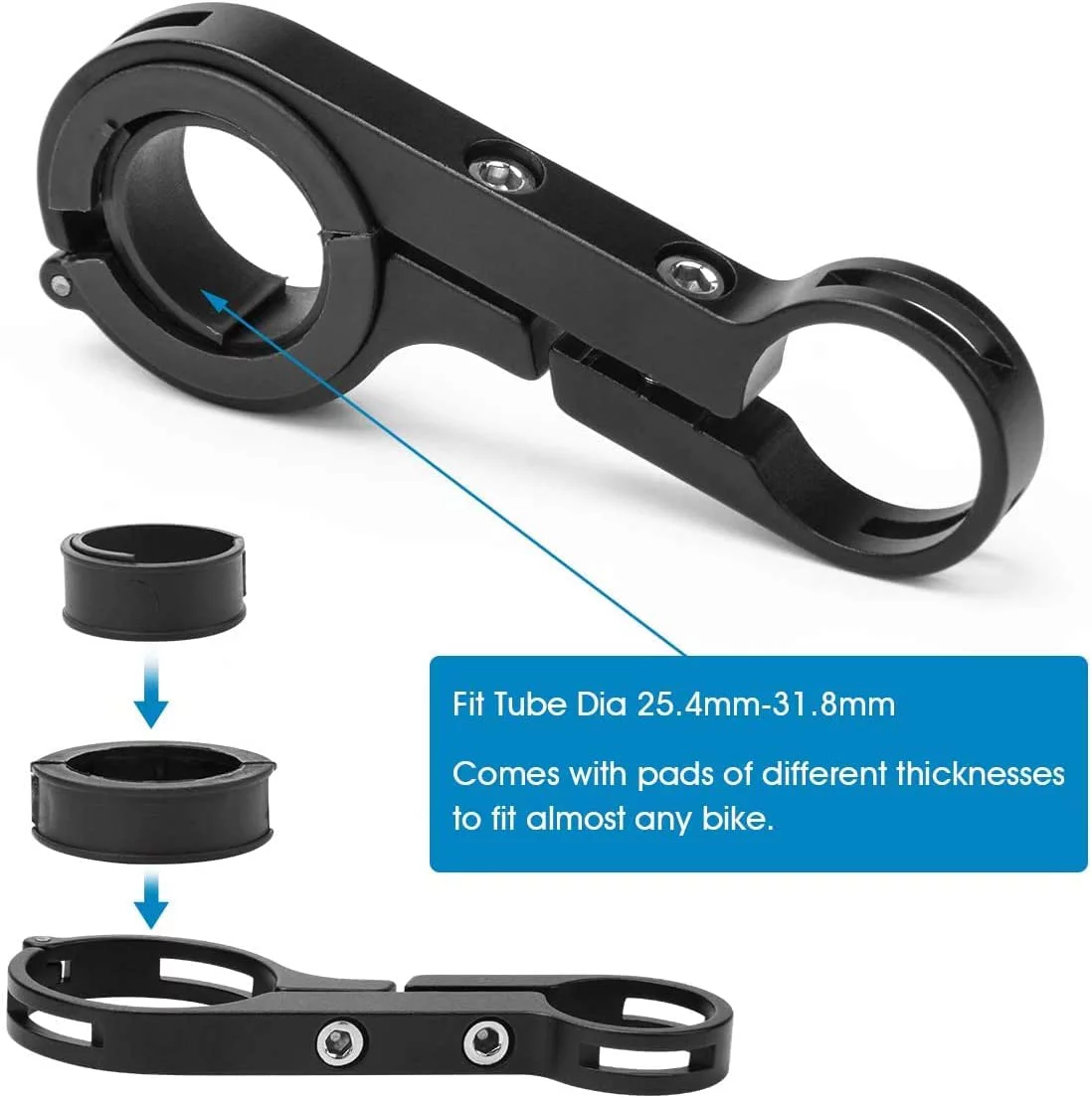 Bike Handlebar Extender Lamp Light Phone Mount Holder Bracket Extension Carbon Fiber Double Bicycle Handlebar Extension