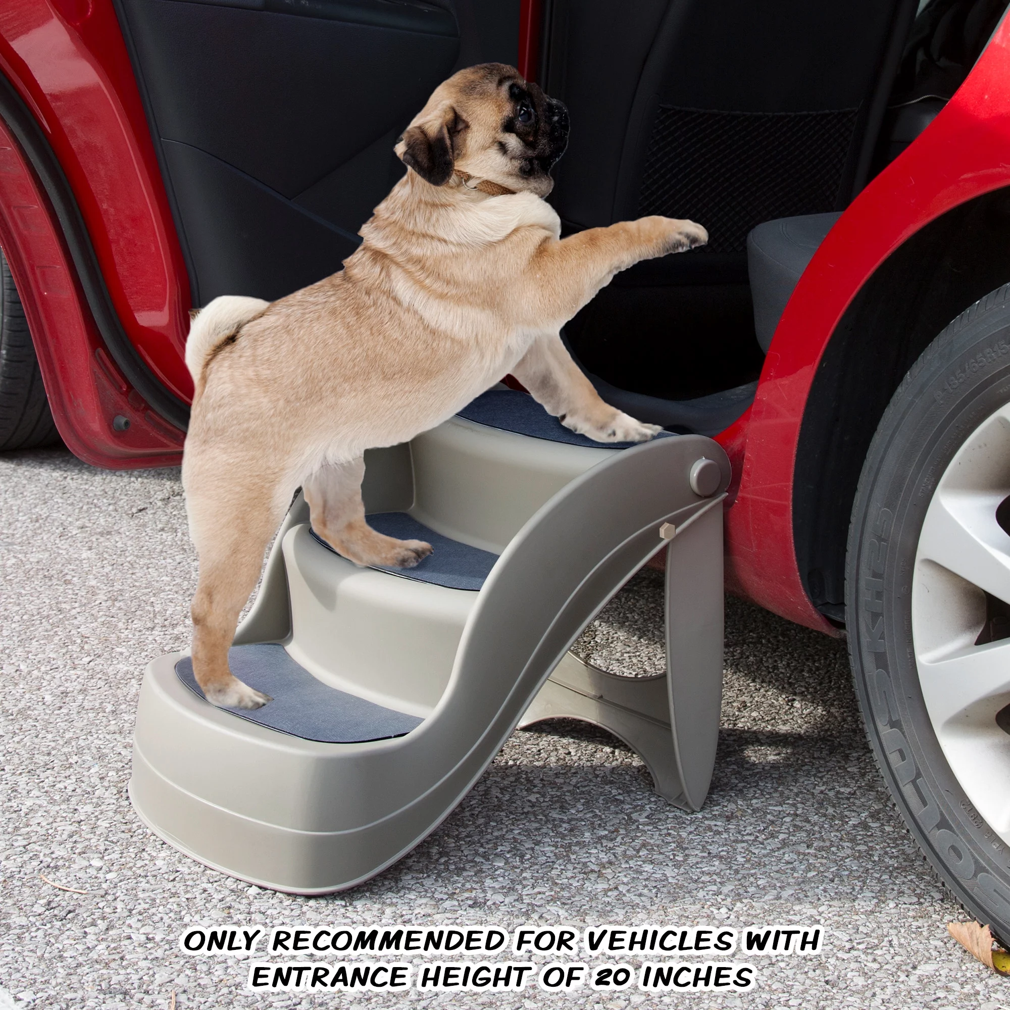 Petmaker Nonslip Foldable Dog Pet Stairs, 3 Steps, 14.5