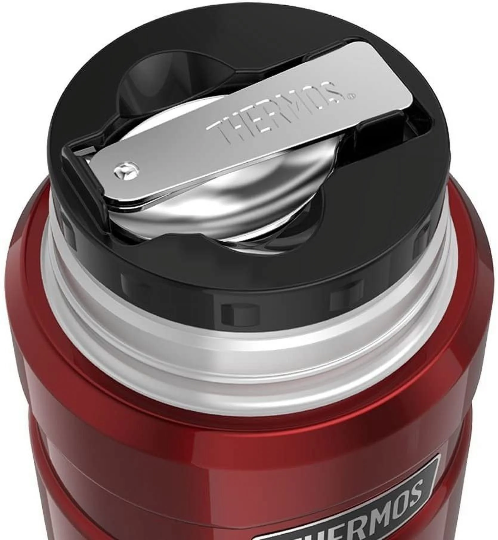 Thermos Stainless King 16 Ounce Food Jar with Folding Spoon, Cranberry