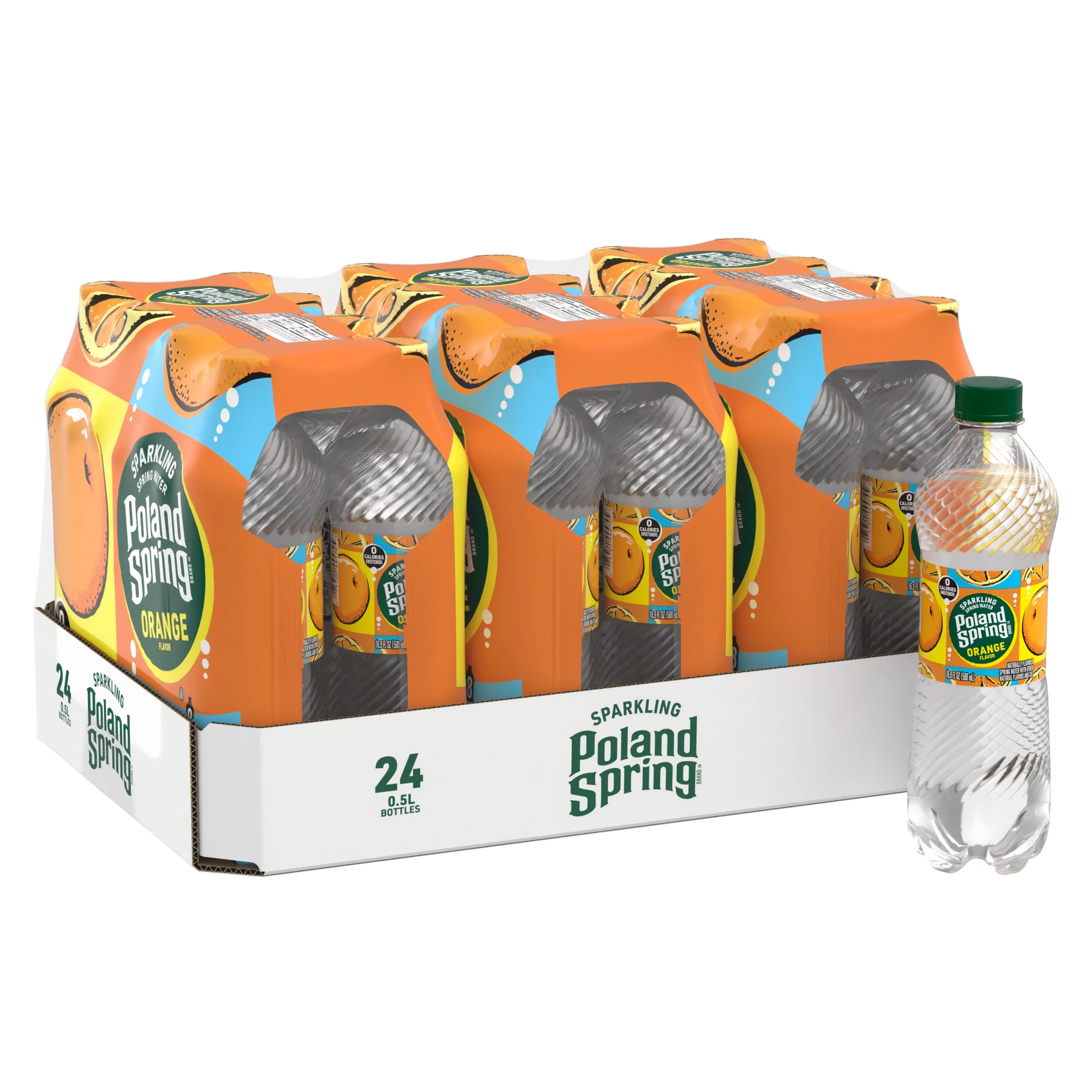 Poland Spring Sparkling Water, Orange, 16.9 oz. Bottles (24 Count)