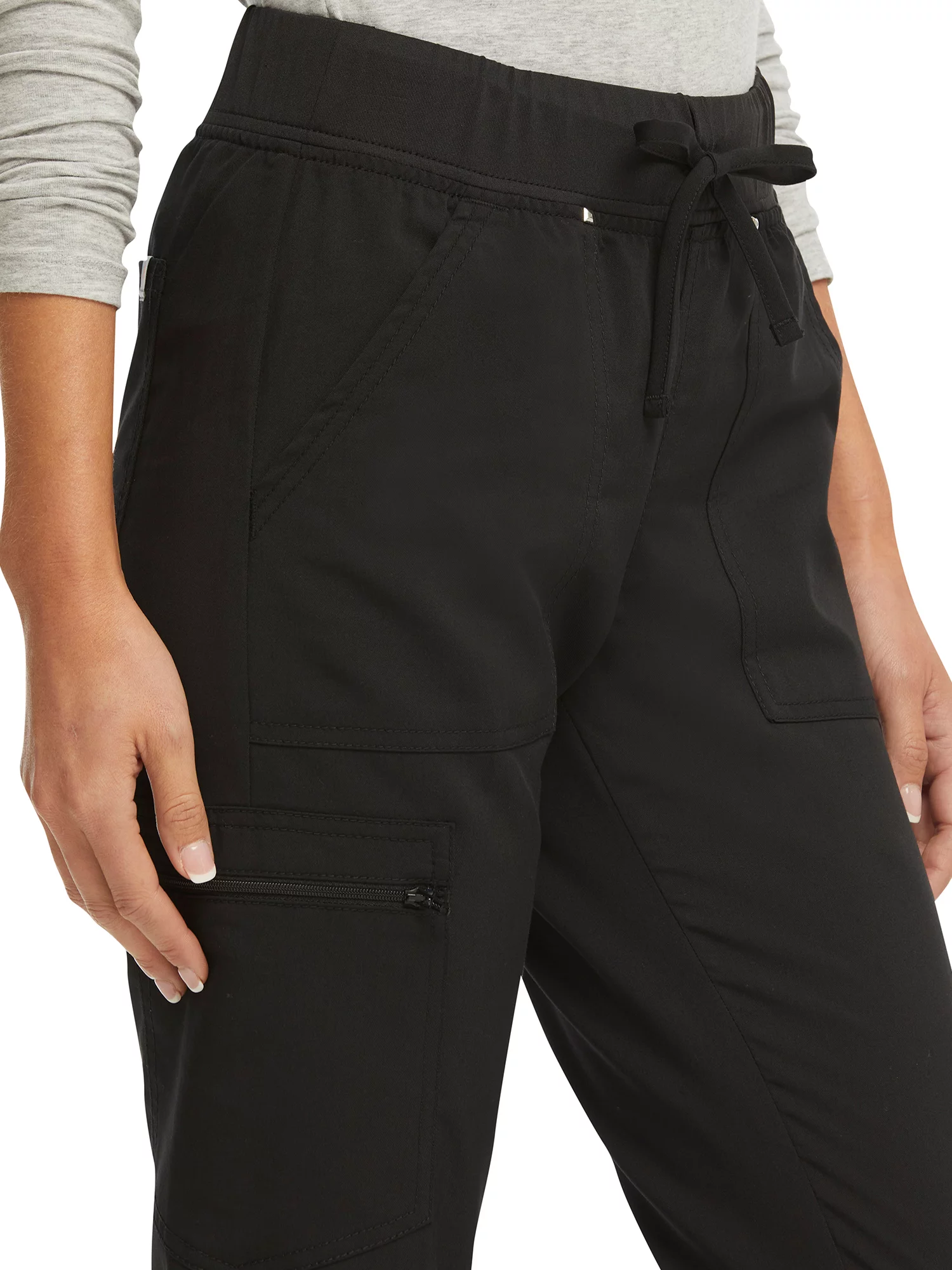 Scrubstar Women's Ultimate Stretch Twill Yoga Drawstring Cargo Jogger Scrub Pant Petite WM12B104AP