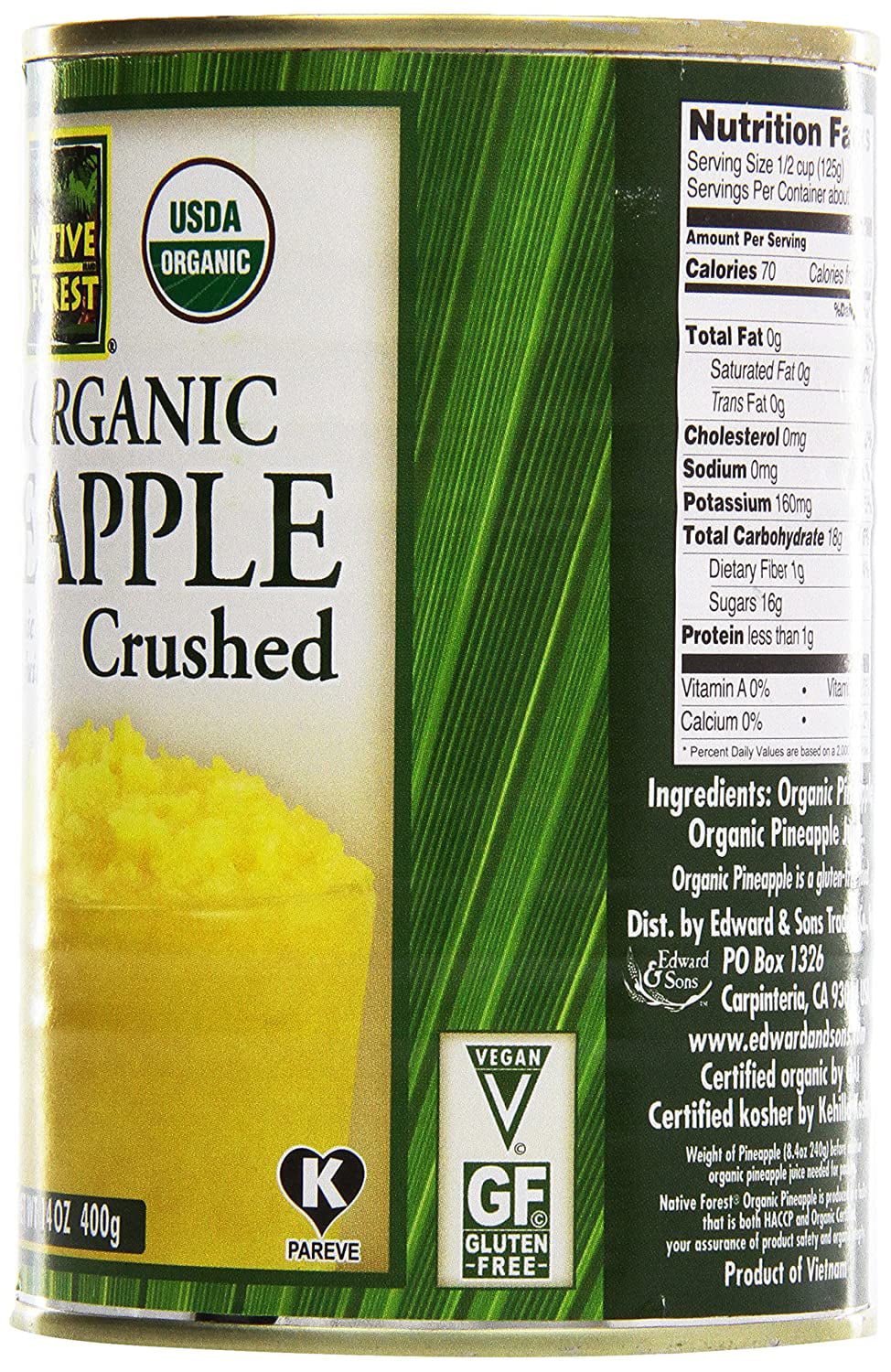 Native Forest Organic Pineapple Crushed 14 oz Pack of 2
