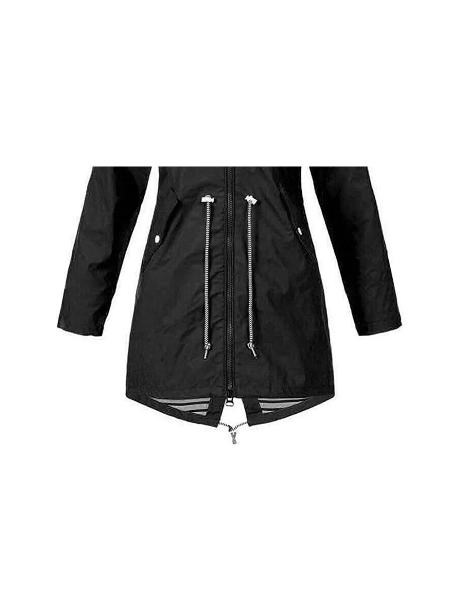 Pybcvrrd Women Hooded Thick Jacket Long Sleeve Drawstring Design Windbreaker Spring Autumn Outdoor Coat