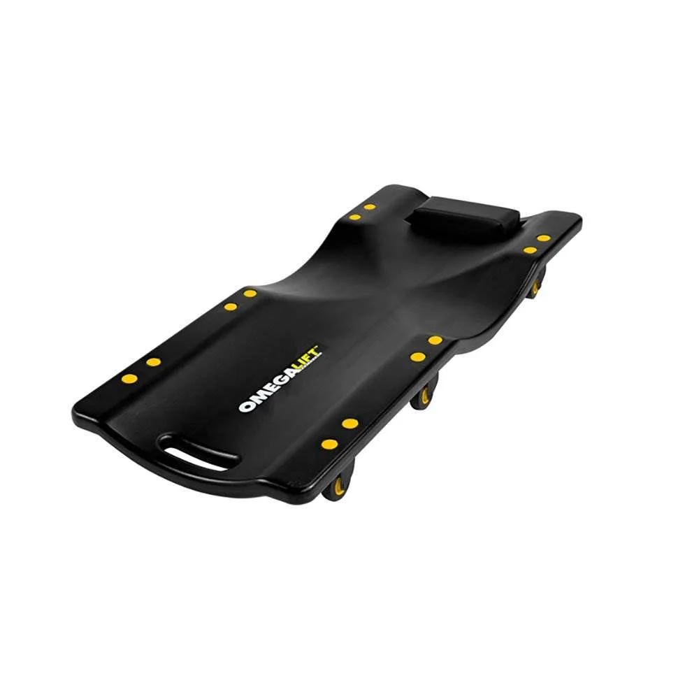 Omega 91900 36 In. 300 Pound Capacity Plastic Creeper with Swivel Casters, Black