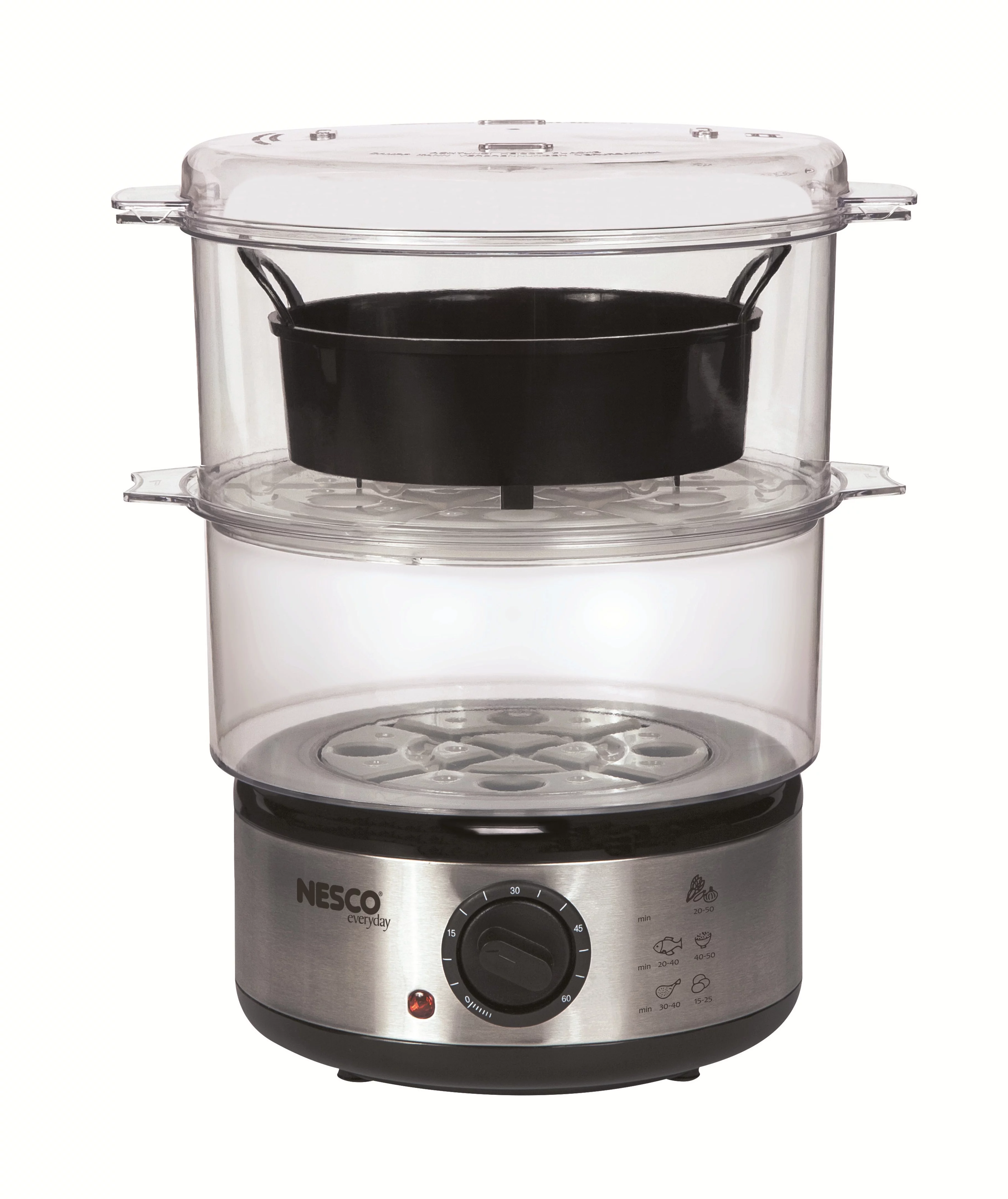 NESCO®/American Harvest ST-25F Plastic 5 Quart Stainless Steel Food Steamer, 3 Pieces