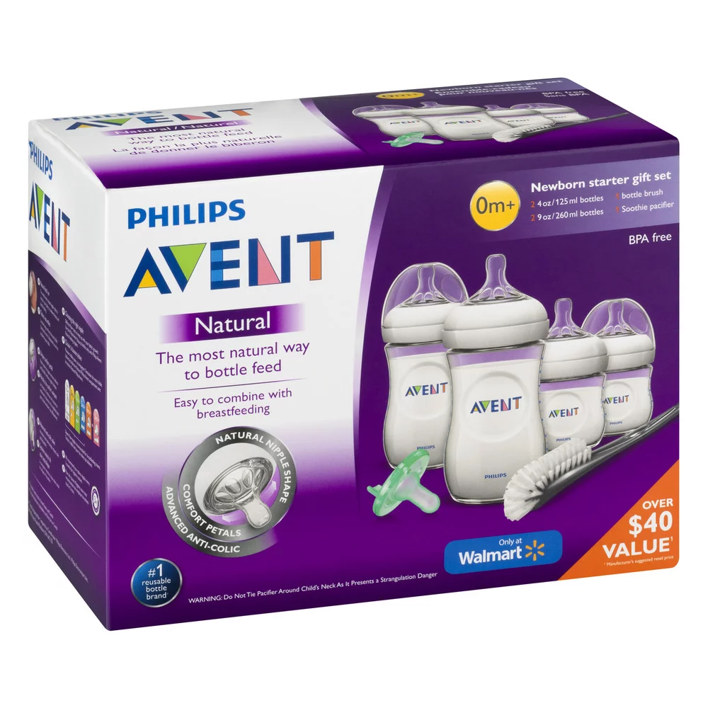 Philips Avent Natural BPA Free Baby Bottle Newborn Starter Gift Set, Walmart Exclusive