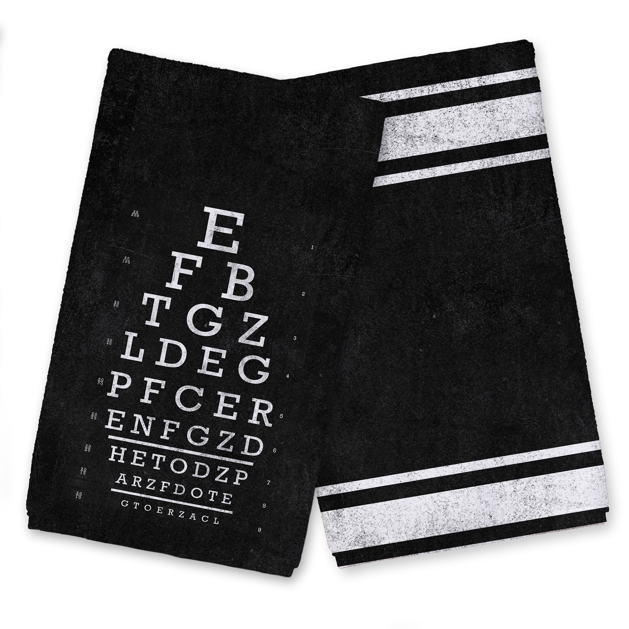 Creative Products Black And White Vintage Eye Chart 16 x 25 Tea Towel Set of 2