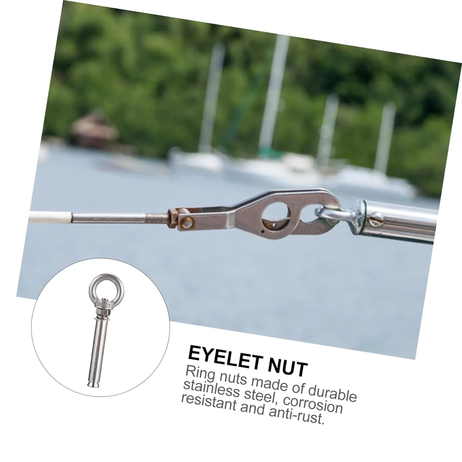 5 Pcs Eye Screw Heavy Duty Eye Hooks Eye Nuts Shoulder Eye Bolts Eye Bolts Screw in Lifting Eye Ring Screw Eye Hooks Concrete Bloat to Rotate Flat Washers Stainless Steel Feet