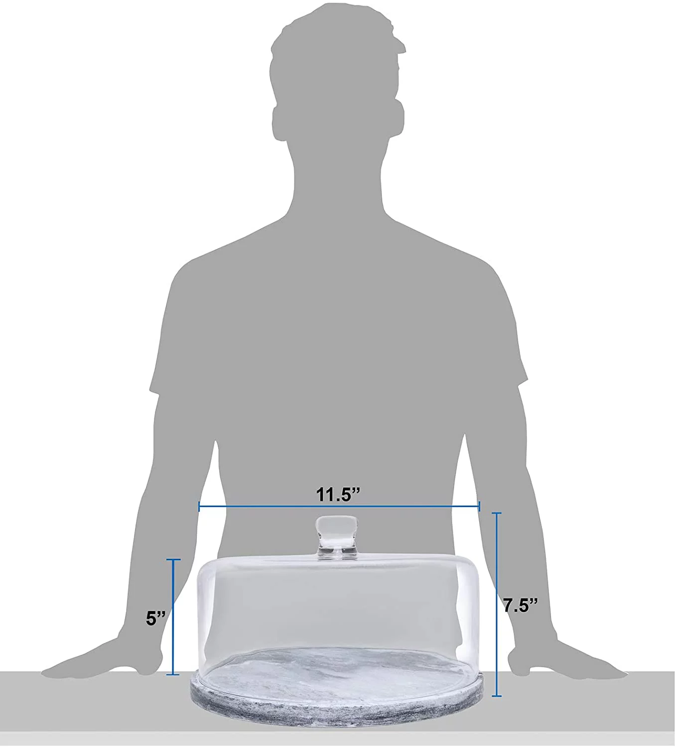 Galashield Marble Cake Stand with Dome  Cake Plate with Glass Dome Cake Cover