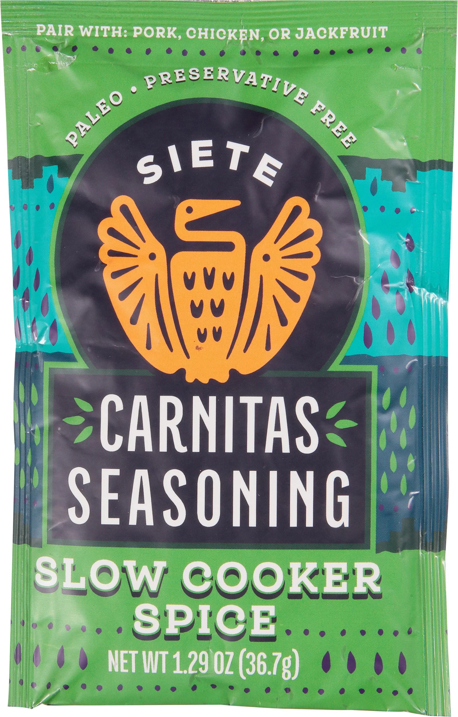 Siete - Carnitas Slow Cooker Spice - 1.29 oz. Pack Of 12