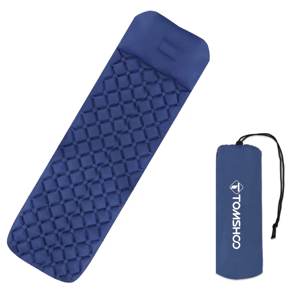 TOMSHOO Camping Sleeping Pad with Pillow Ultralight Inflatable Sleeping Mat Air Mattress for Camping Hiking Backpacking Picnics