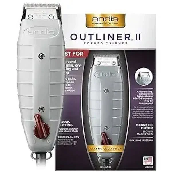 Andis Professional Outliner II Square Blade Trimmer, Corded Gray, 1 Ea, 3 Pack