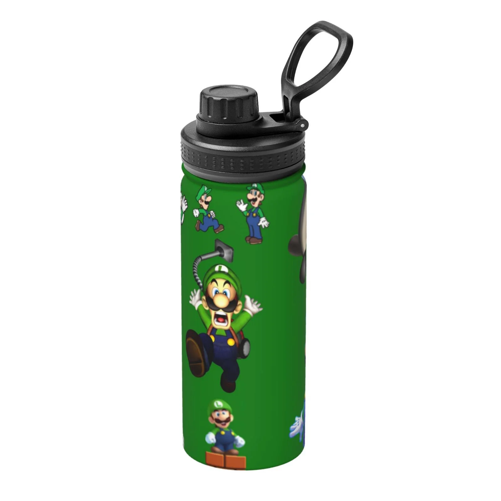 Luigi's Mansion Game Unisex Sports Insulated Water Bottles Kettle Stainless Steel Portable Cup 18OZ For School Travel Gym Running