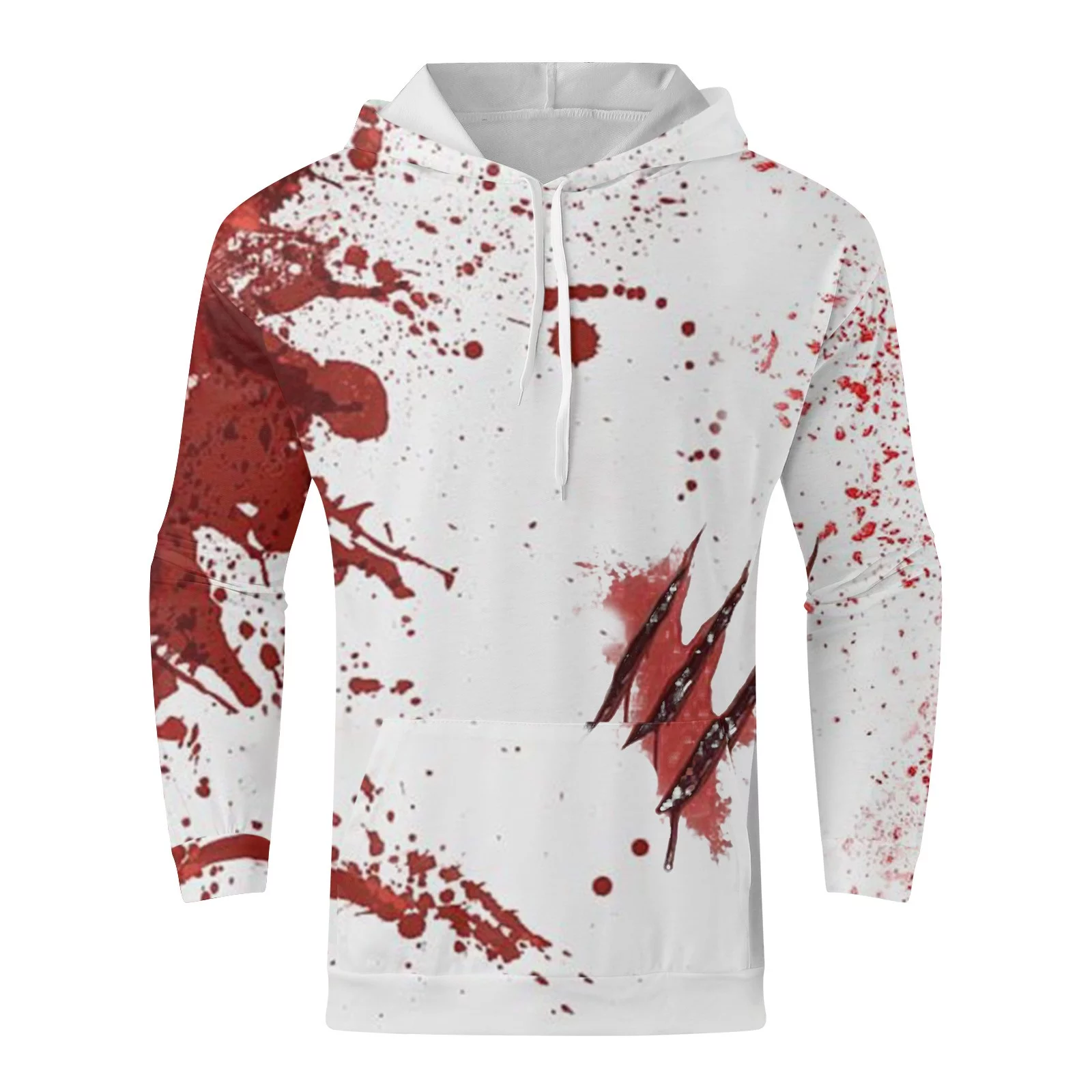 PMUYBHF Men's Sweatshirts Hoodies Graphic Male Autumn and Winter Festival Sweatshirt Long Sleeve Hooded Full Print Top Men's Sweater