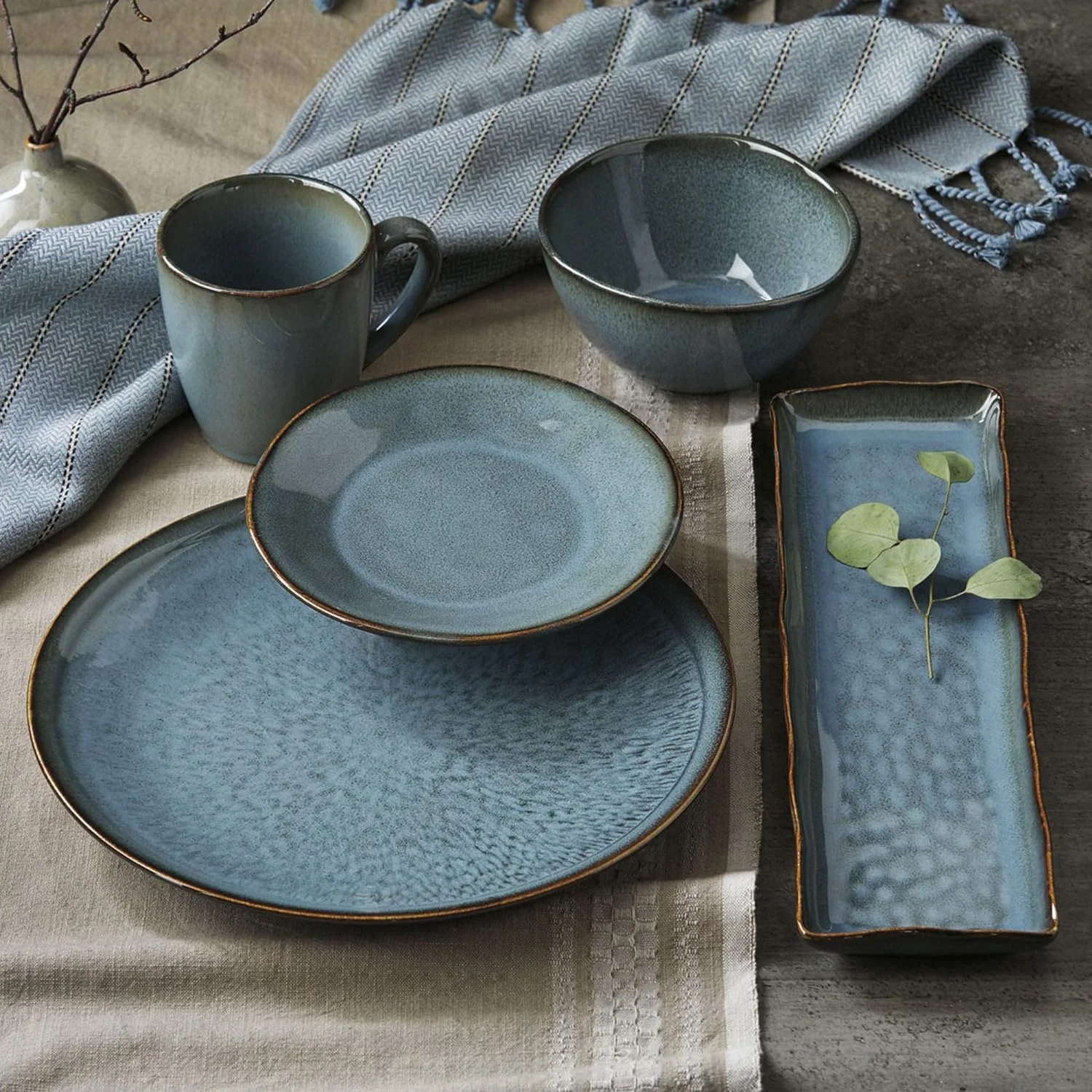 ASSOCIATE Platter Soho Reactive Glaze Platter Turquoise