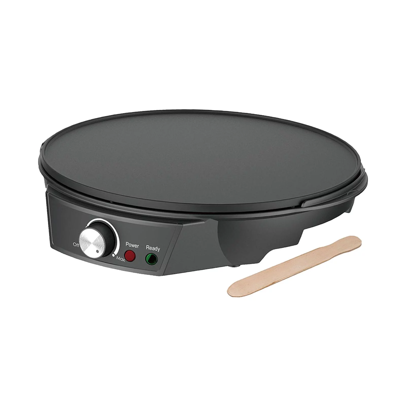 31cm Crepe Machine Electric Pancake Pan Omelette Maker US 110V Plug with Spreader Versatile Black Compact 1200W for Blintzes Eggs Pancakes