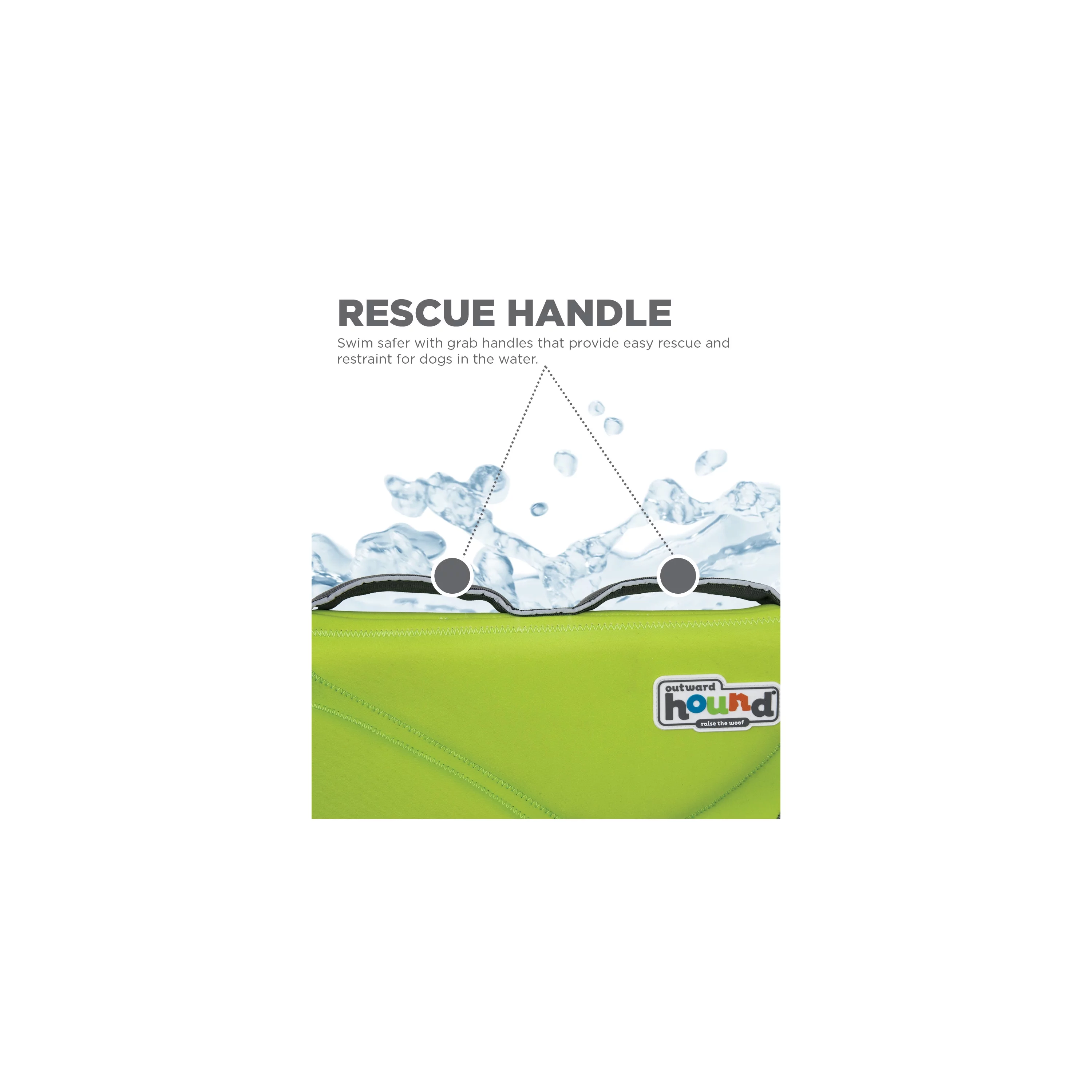 Outward Hound Dawson Swim Dog Life Jacket, Green, Medium