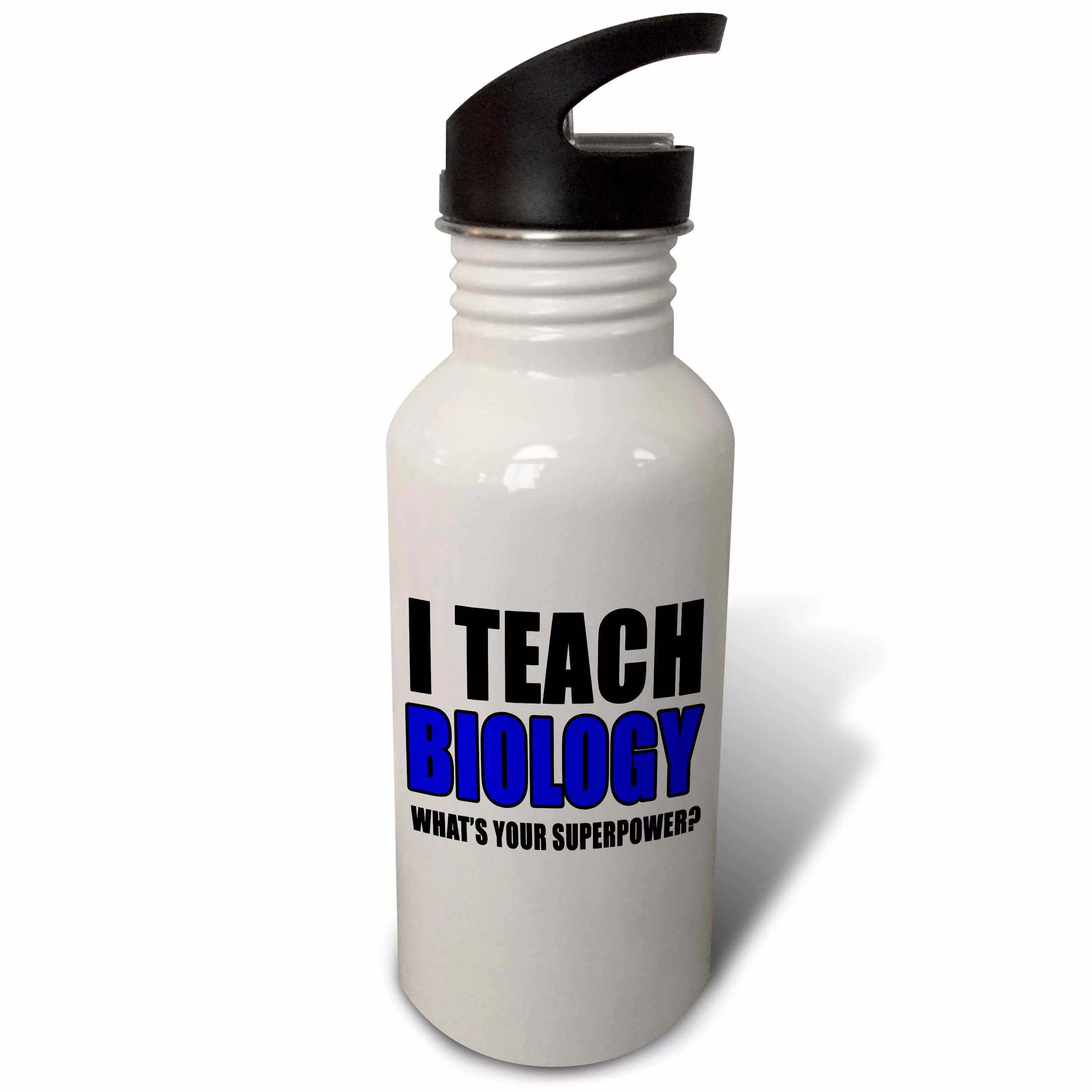 I Teach Biology Whats Your Superpower Blue 21 oz Sports Water Bottle wb-223985-1