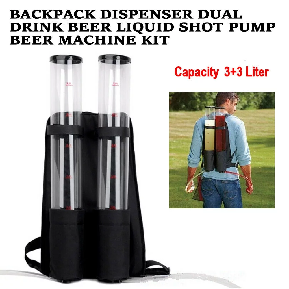 DENEST 3+3 L Backpack Dual Dispenser for Beer Drink Liquid Shot Pump