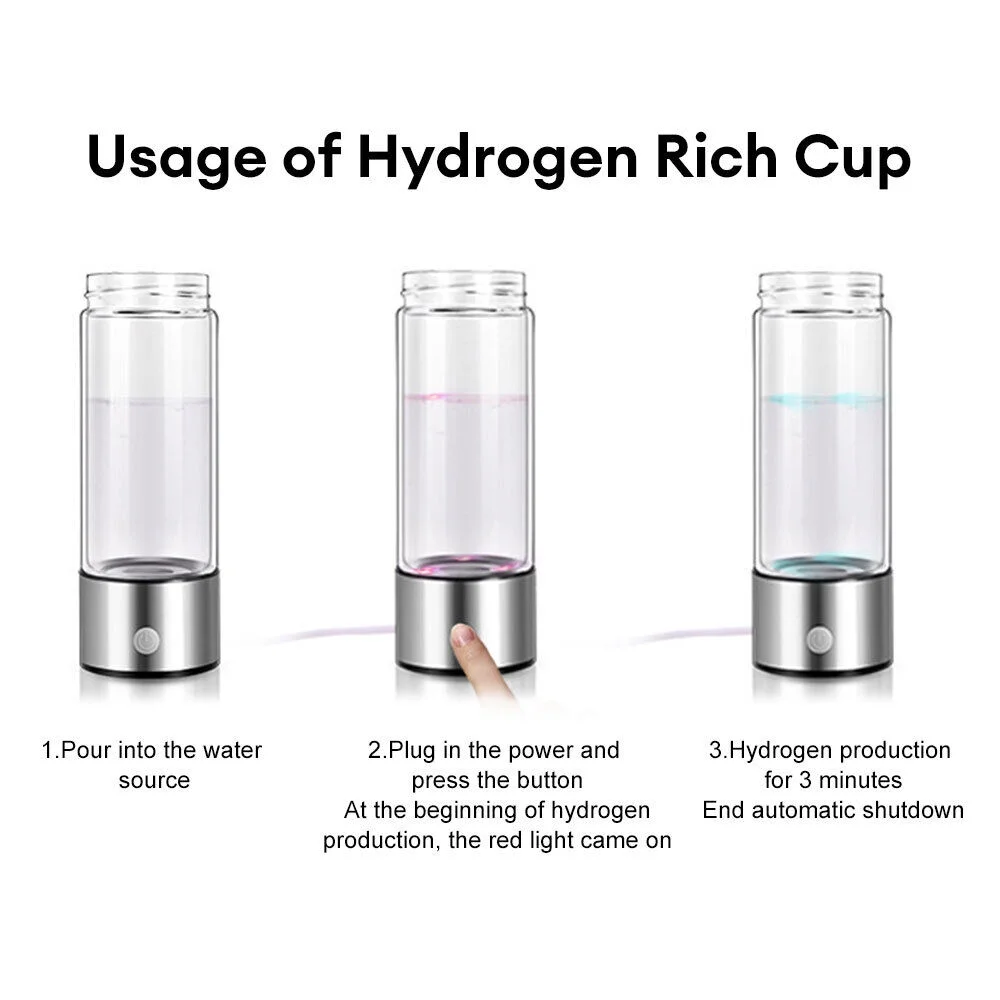 ZUANYETD Hydrogen  Water Bottle Rechargeable Super Antioxidan Ionizer，Hydrogen Rich Water Glass Health Cup