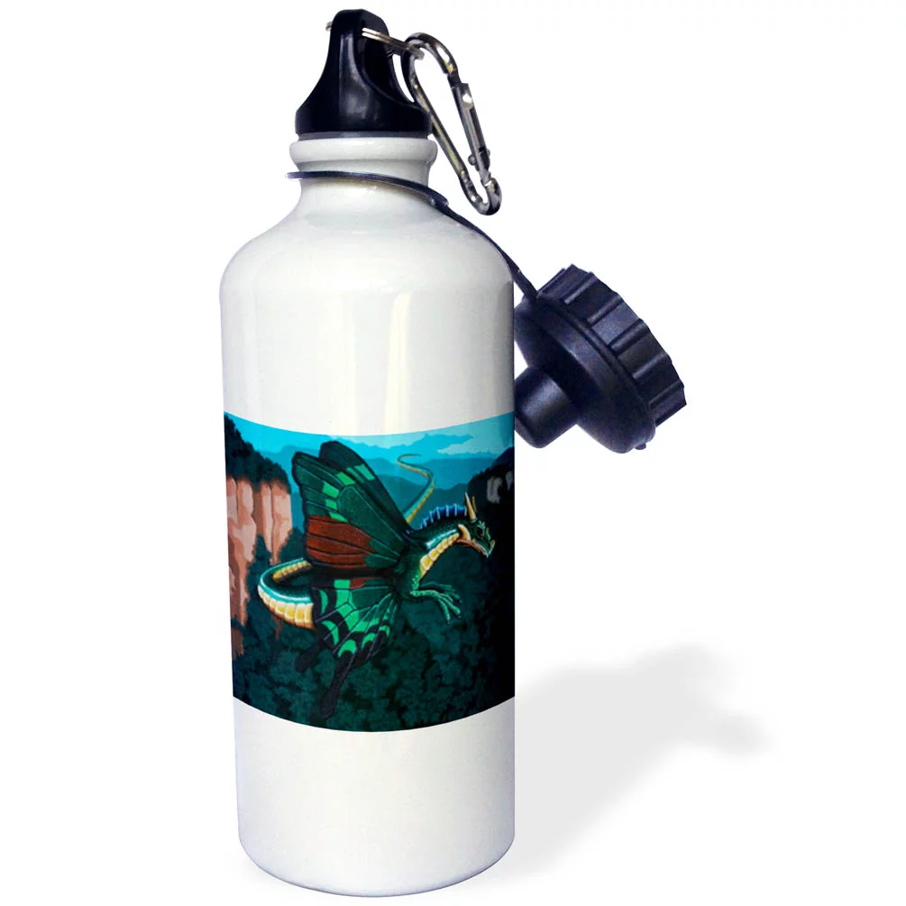 3dRose BUTTERFLY DRAGON, Sports Water Bottle, 21oz