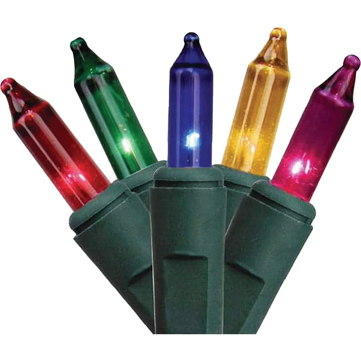 J Hofert Multi 250-Bulb Faceted LED Light Set with Green Wire 1291