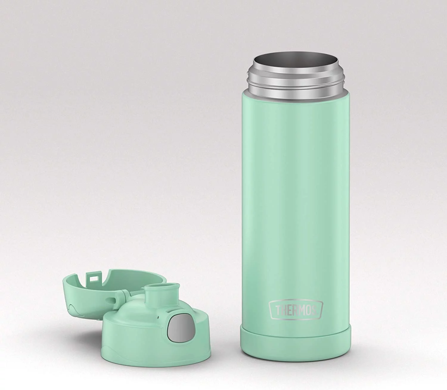 Thermos Funtainer Stainless Steel Water Bottle with Spout (16 oz, Sea Foam)