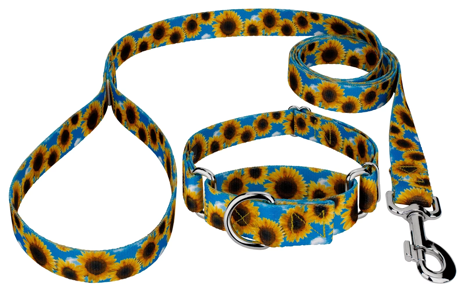 Country Brook Design® Sunflowers Martingale Dog Collar and Leash, Extra Large